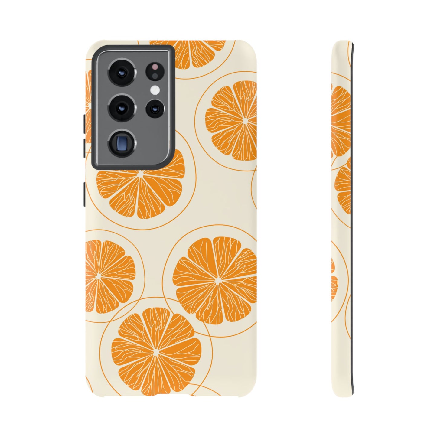 Citrus Burst Pattern Tough Samsung Galaxy  Case – Bold Orange Design, Shockproof Protection