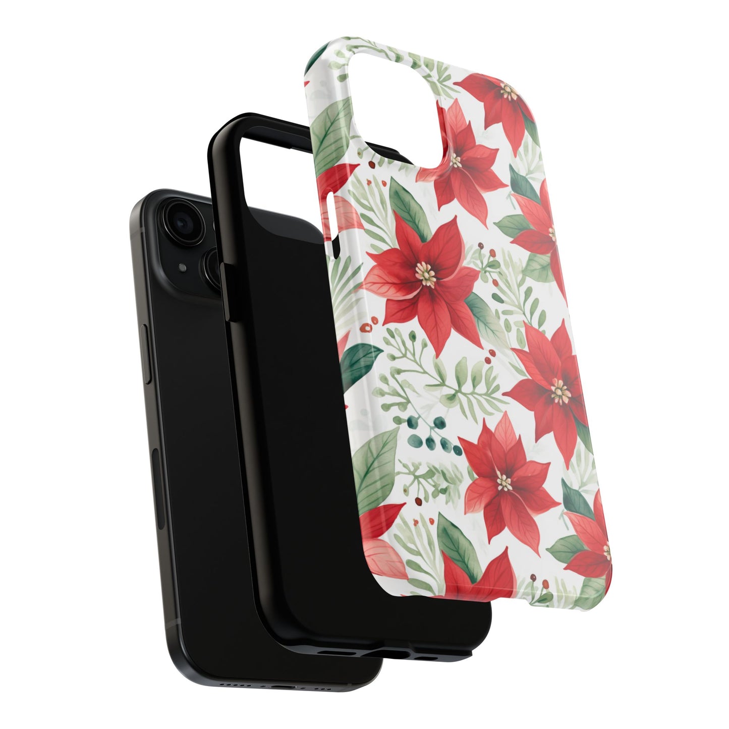 Festive Poinsettia Holiday Pattern – iPhone Series Case