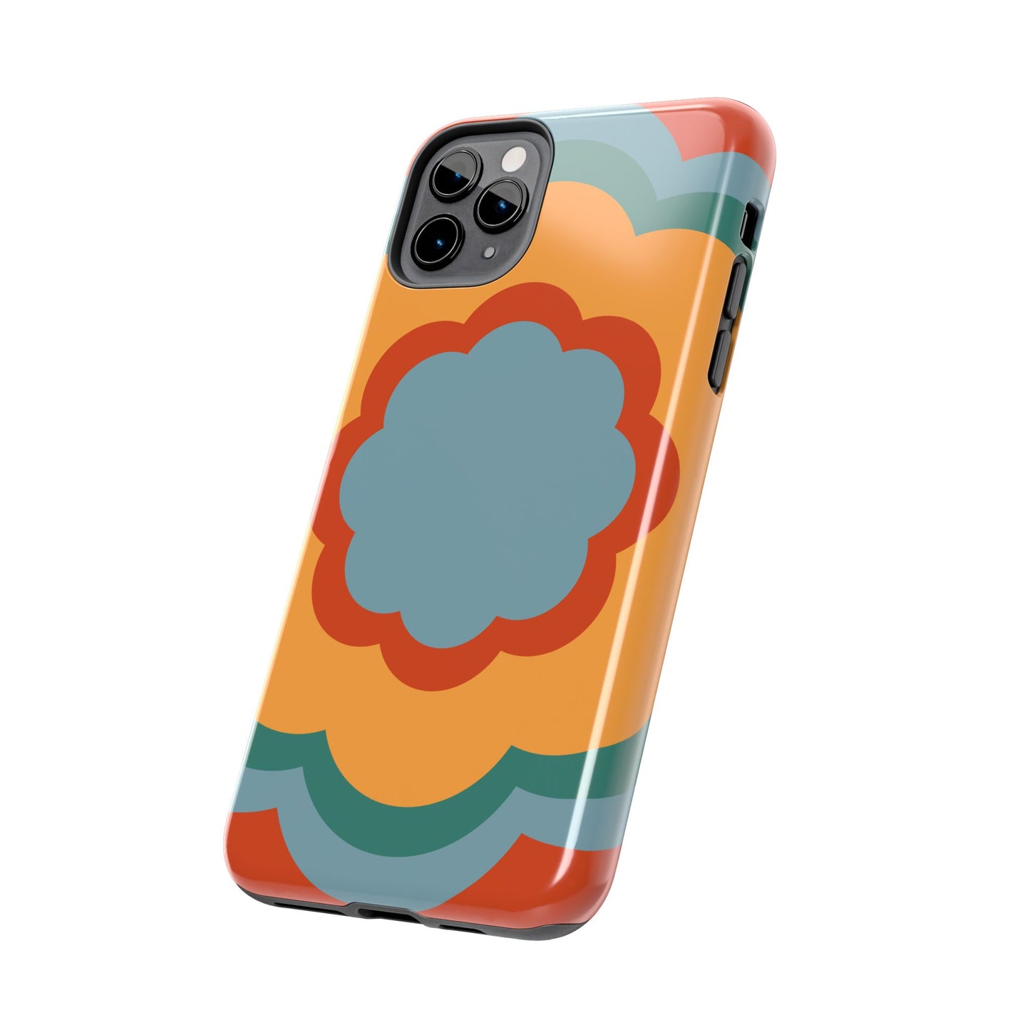 Retro Flower Power iPhone Case – Bold 70s-Inspired Design with Dual-Layer Protection