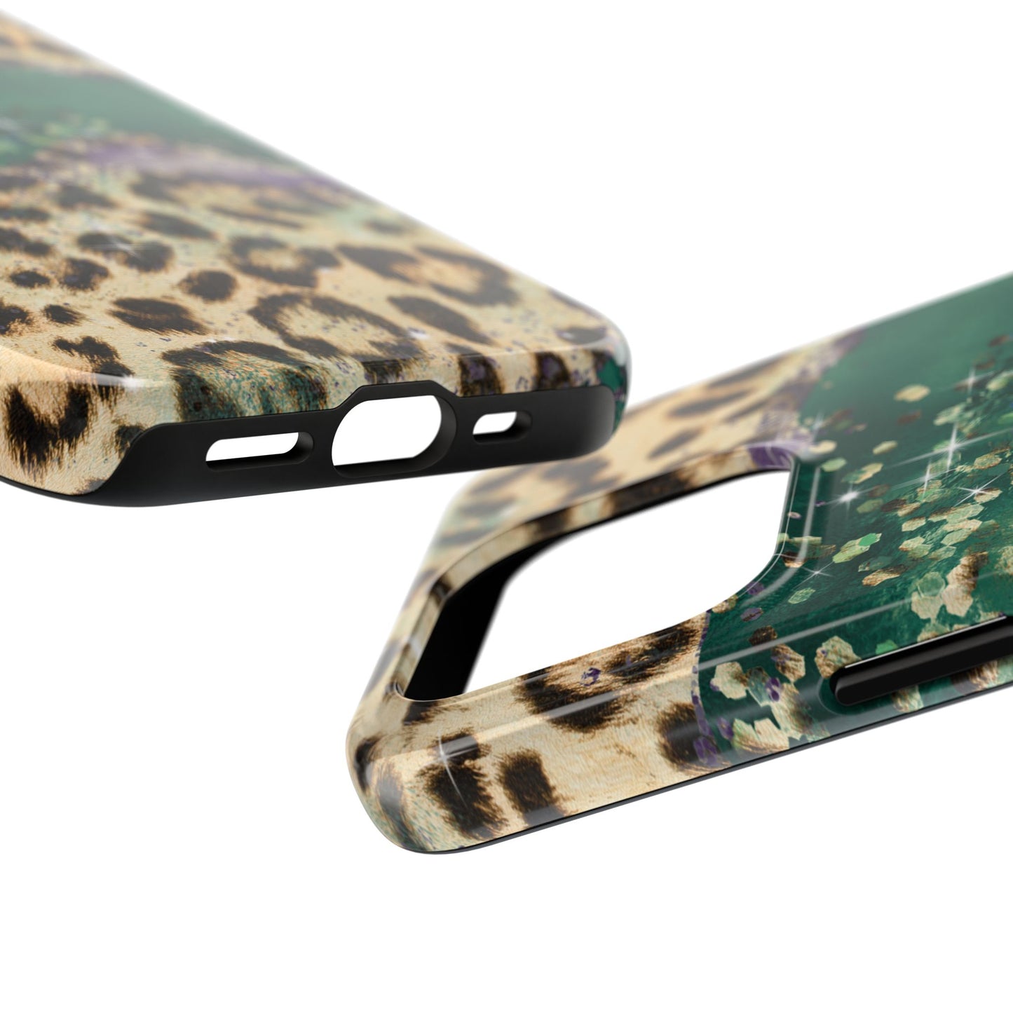 Emerald Glitter Leopard Print - iPhone Series Case