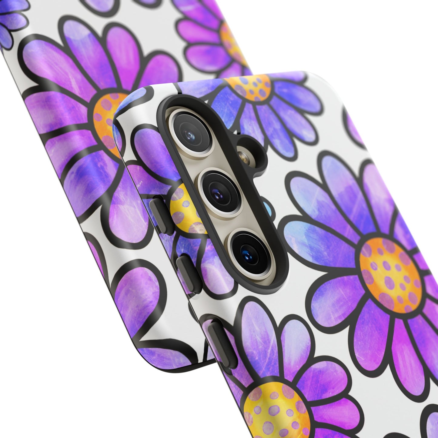 Purple Daisy Delight Samsung Galaxy Case – Slim Profile, Glossy Finish
