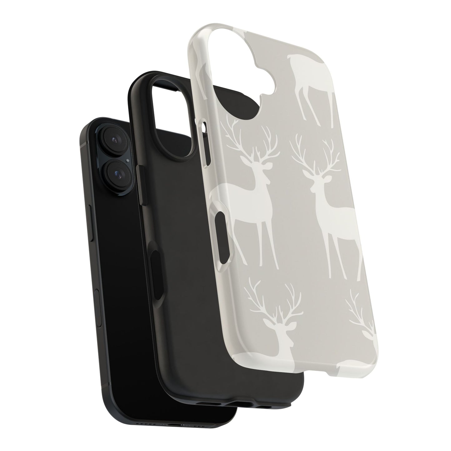 Elegant White Reindeer Pattern – iPhone Series Case
