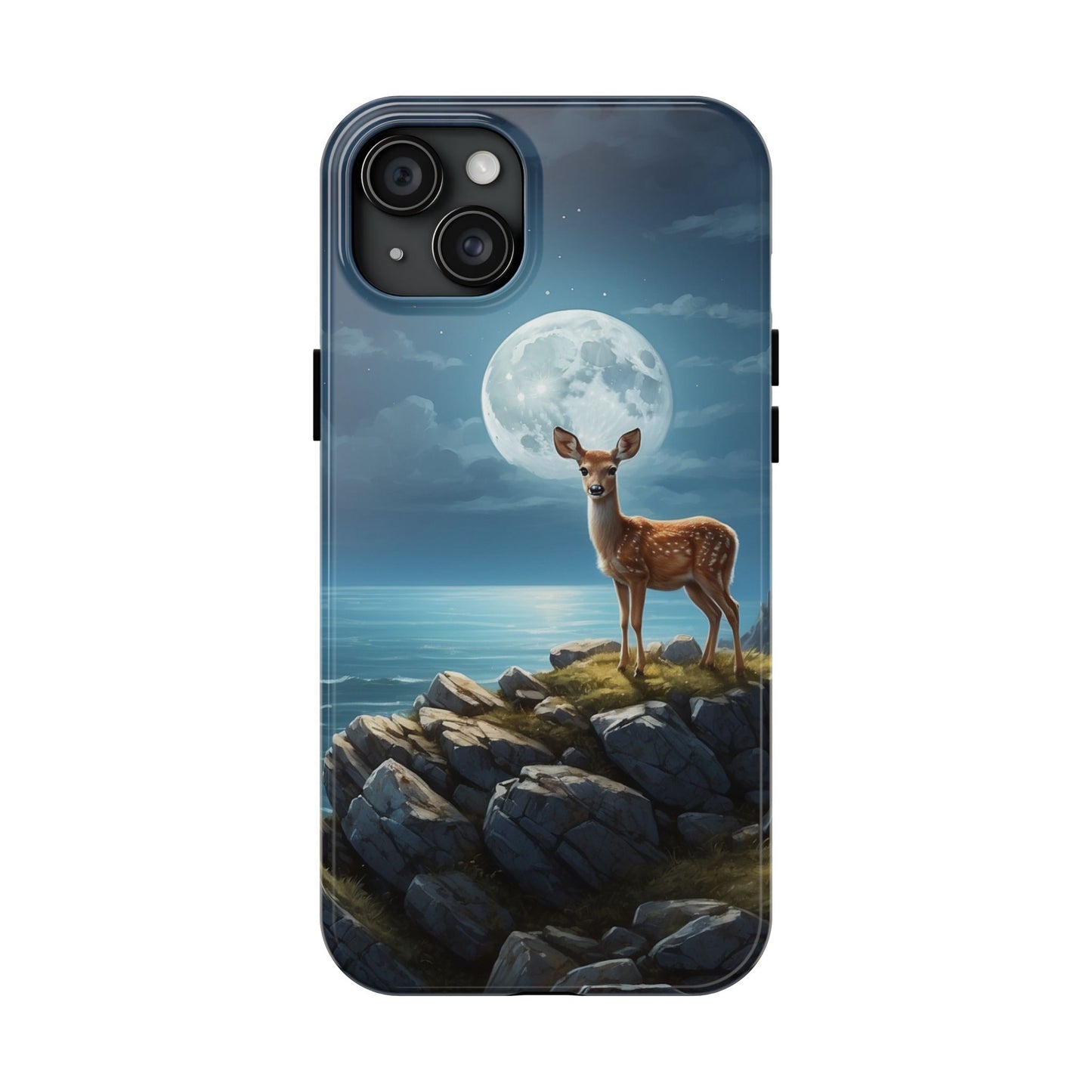 Enchanted Fawn Under the Moonlit Sky iPhone Case