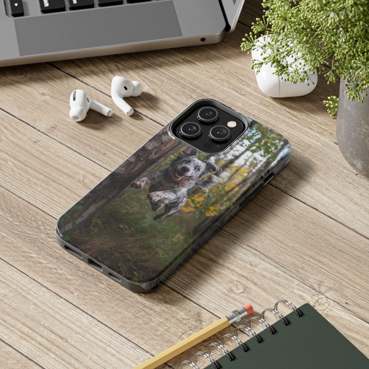 Happy Forest Dog iPhone Case – Nature-Inspired Protective Cover
