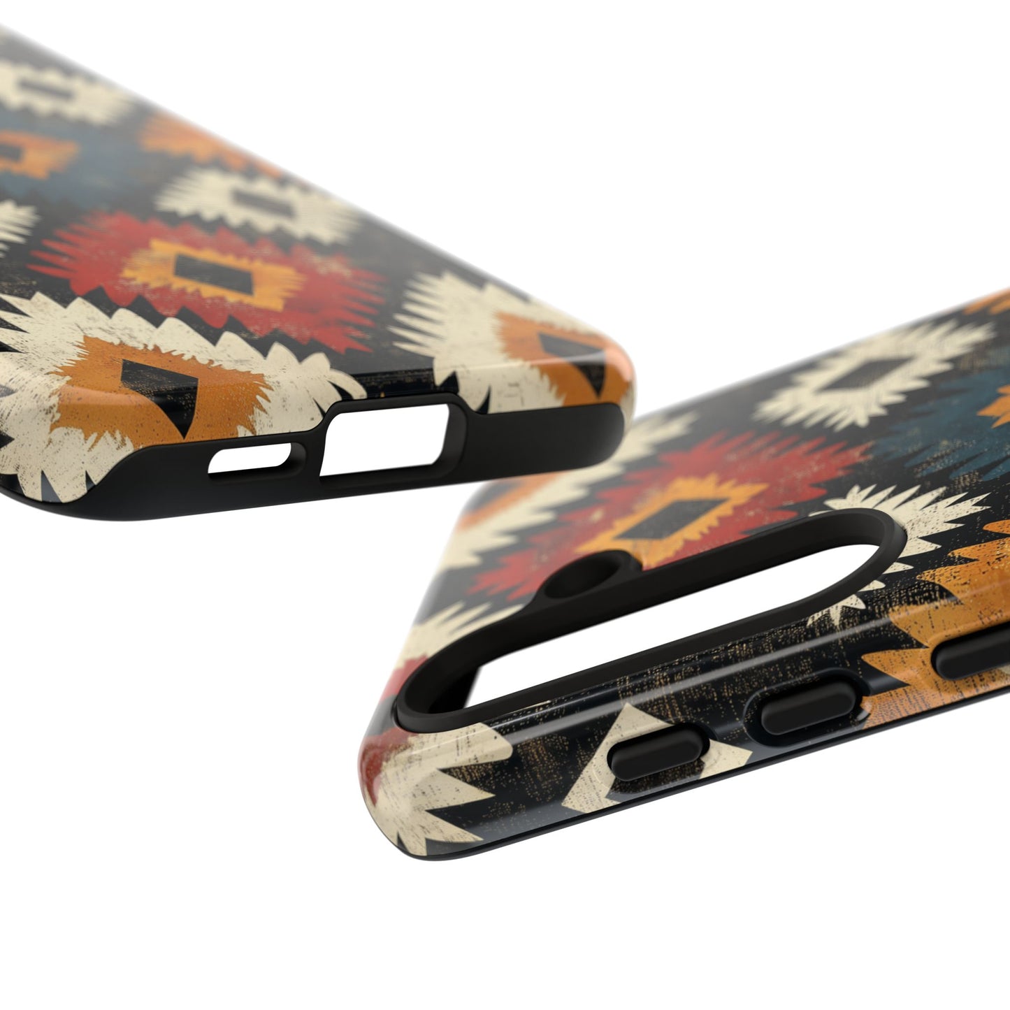 Rustic Tribal Sunburst Tough Samsung Galaxy  Case – Vibrant Geometric Design, Dual-Layer Protection