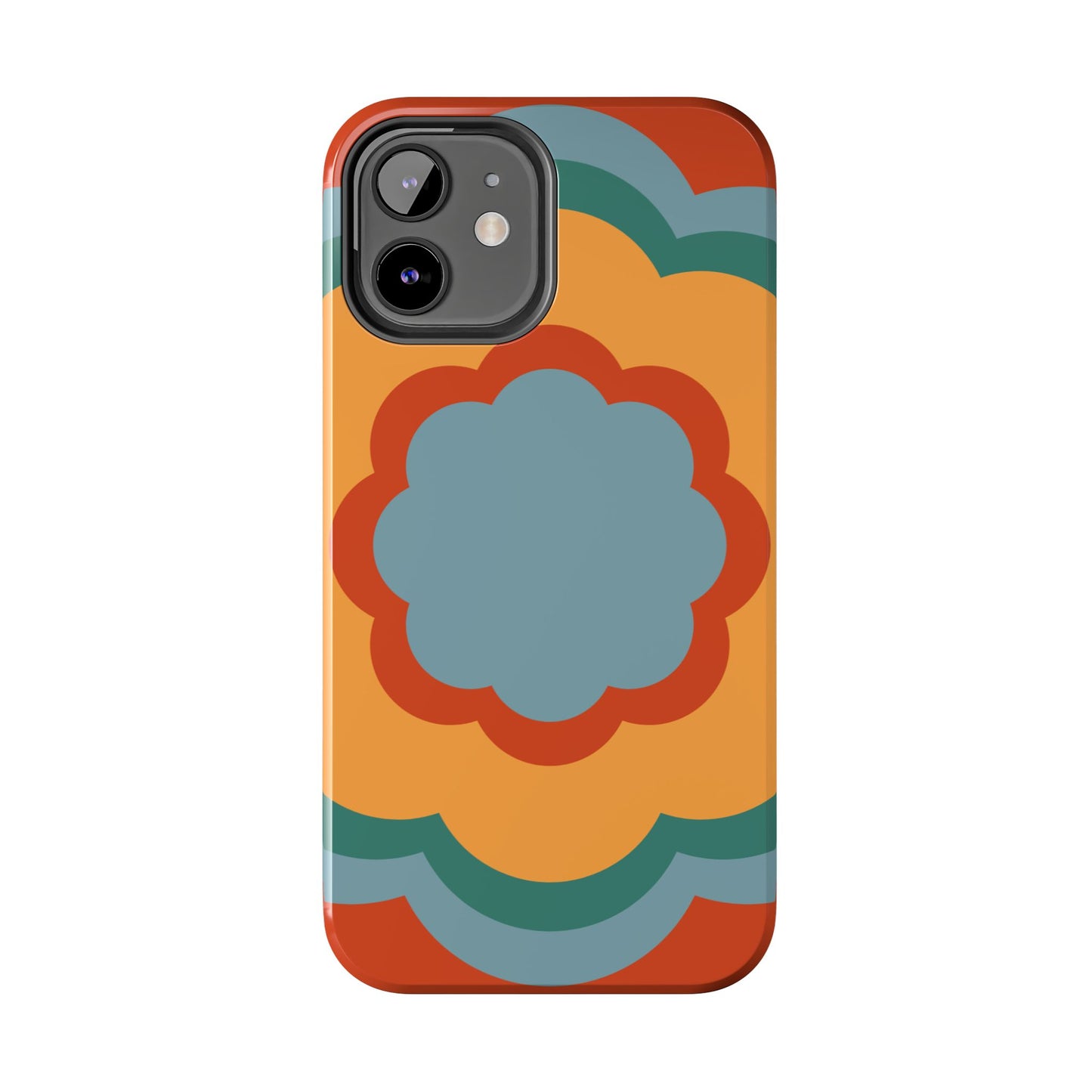 Retro Flower Power iPhone Case – Bold 70s-Inspired Design with Dual-Layer Protection