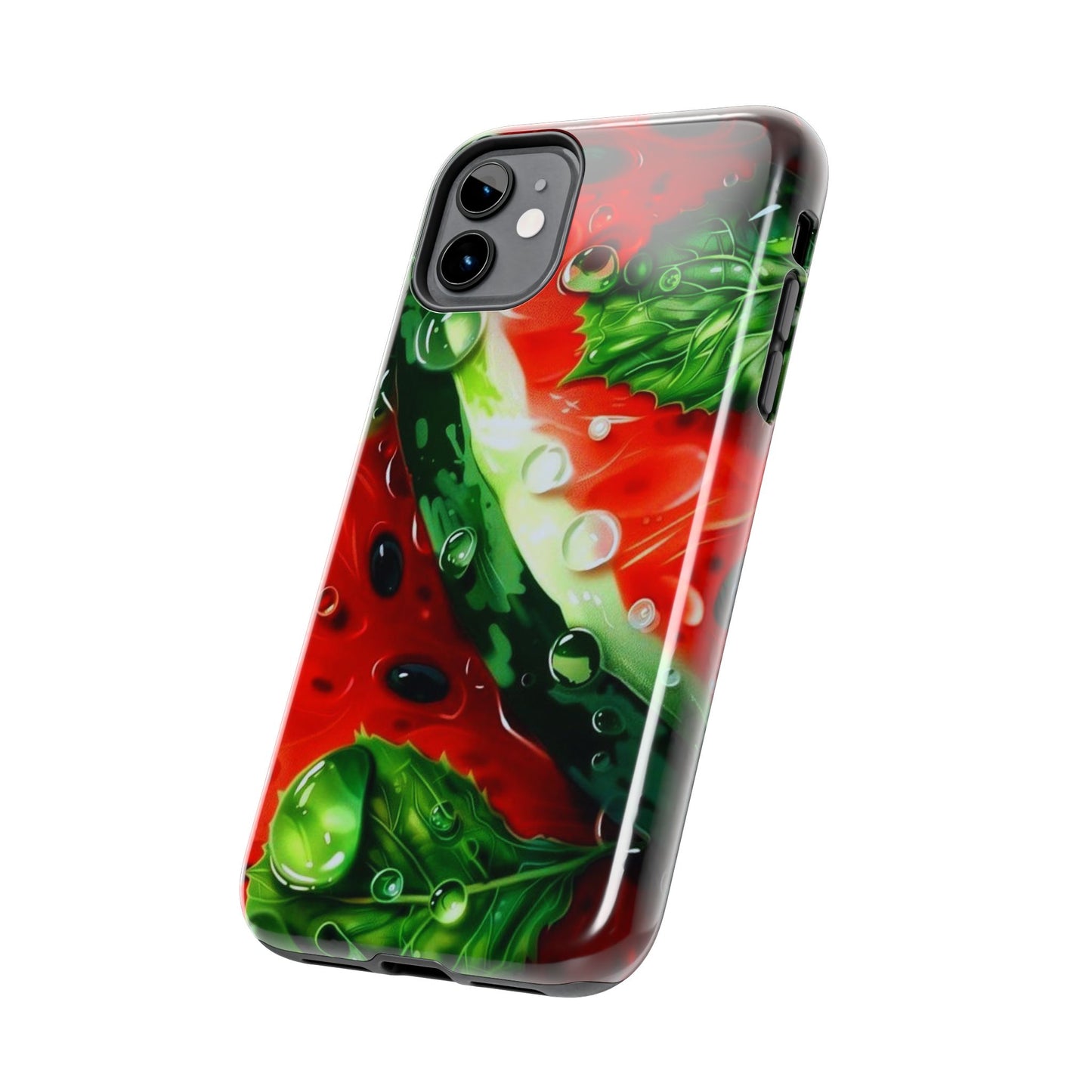 Juicy Watermelon & Mint iPhone Case – Tough Dual - Layer, Vibrant Summer Design - BOGO Cases