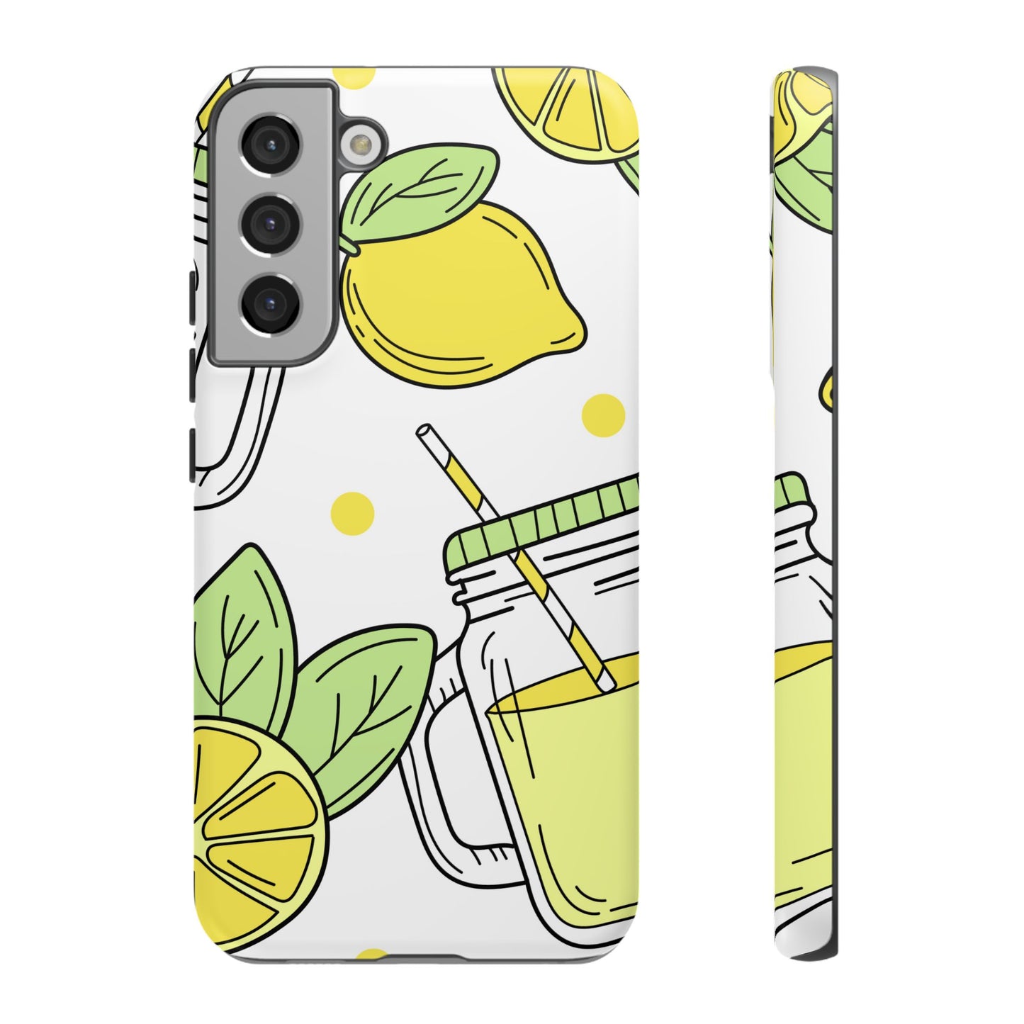 Lemonade Love Tough Samsung Galaxy Case – Fun Lemon Mason Jar Design, Dual-Layer Protection