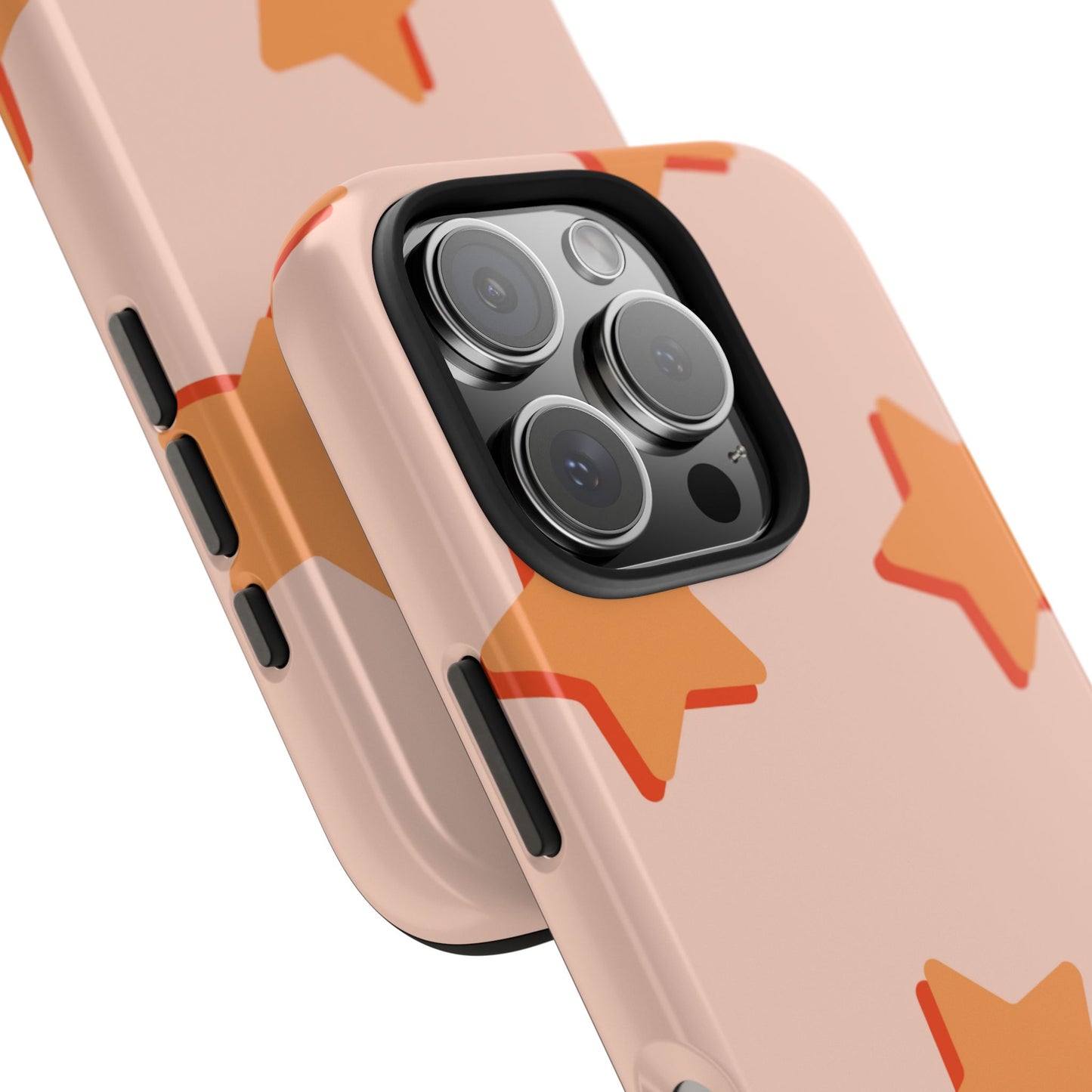 Retro Orange Stars iPhone Case – Shock-Resistant, Smooth Matte Finish, Dual-Layer Design