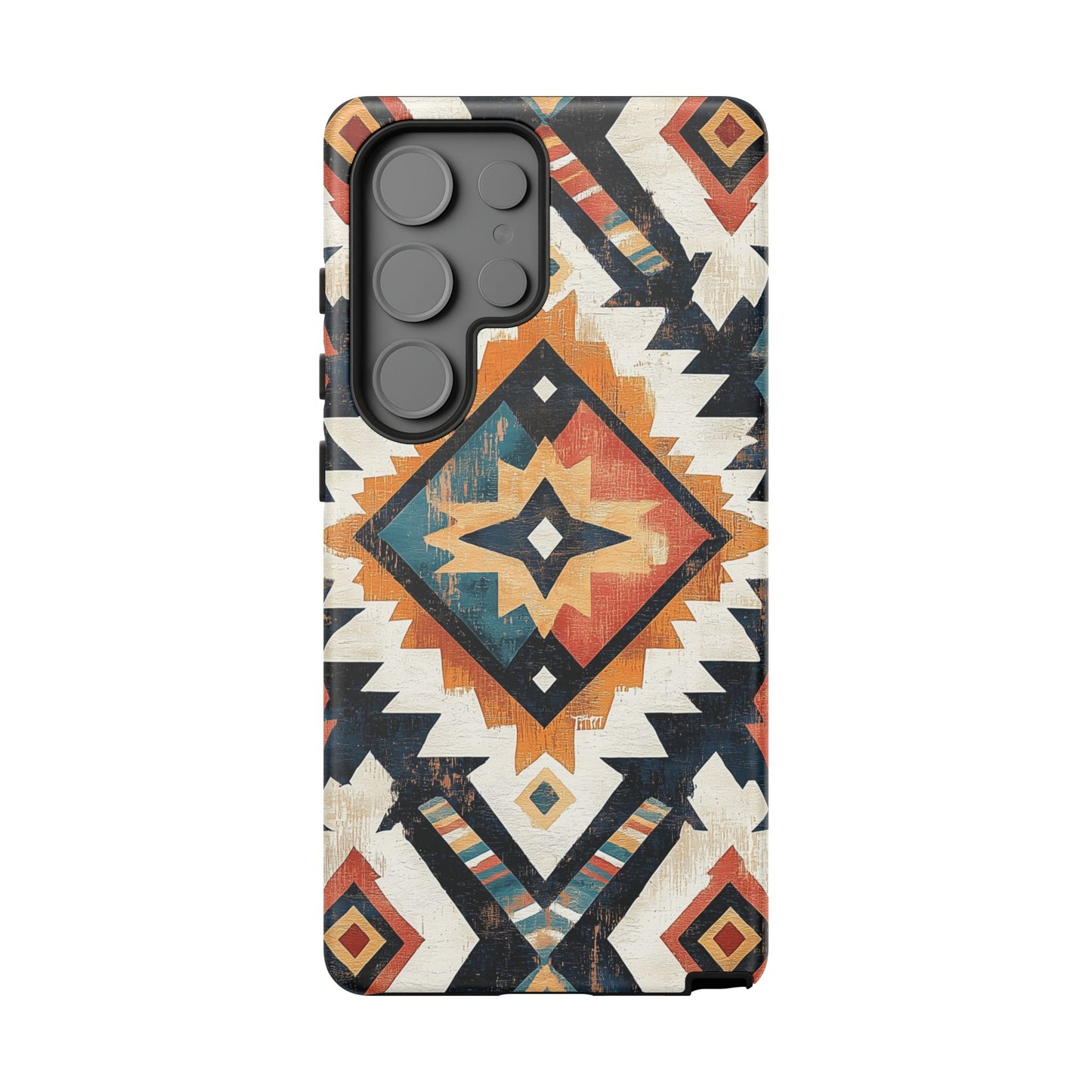 Vintage Southwestern Diamond Tough Samsung Galaxy Case – Rustic Tribal Design, Dual-Layer Protection