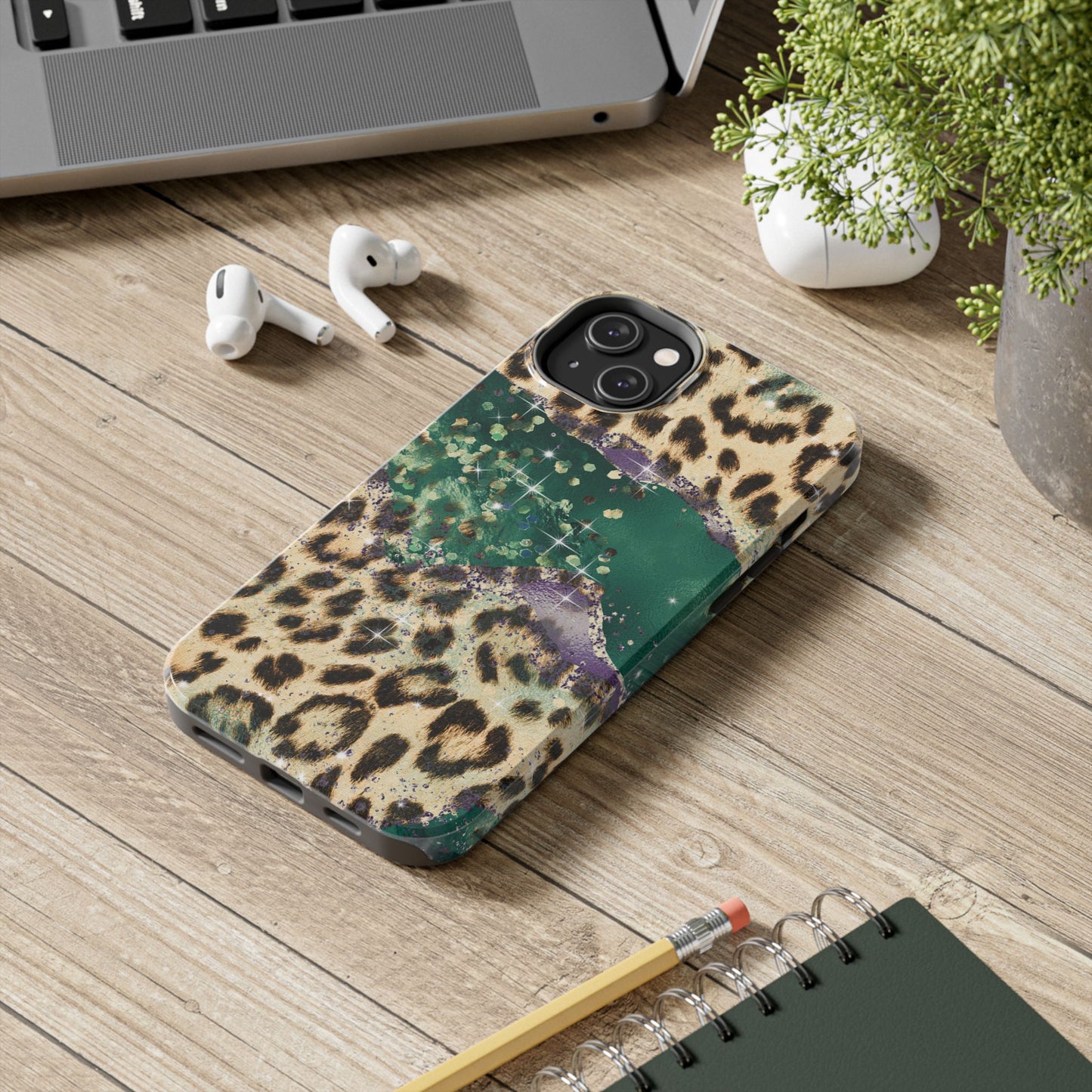Emerald Glitter Leopard Print - iPhone Series Case