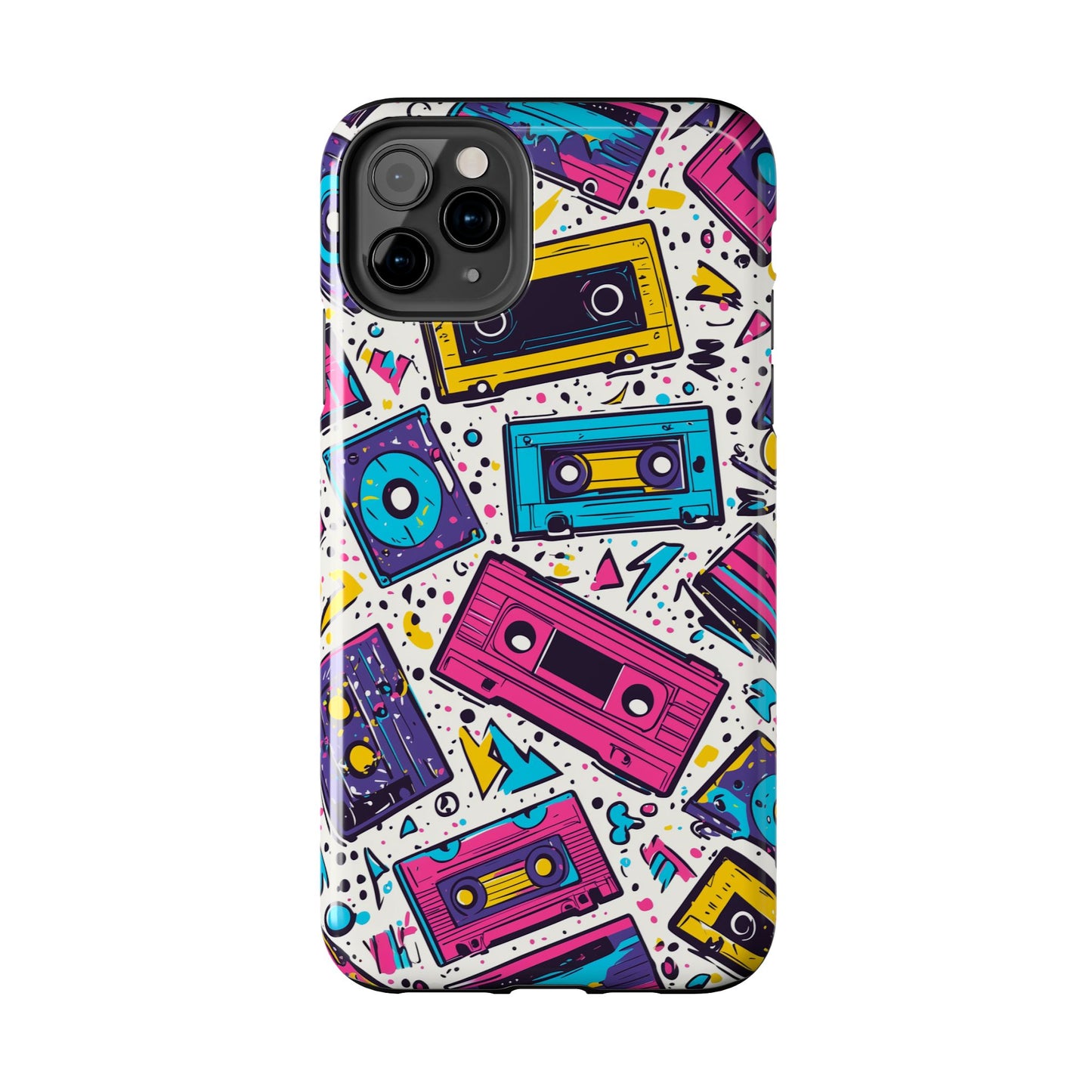Retro Cassette Vibes Tough iPhone Case – Bold 80s Tape Design, Shockproof Protection - BOGO Cases