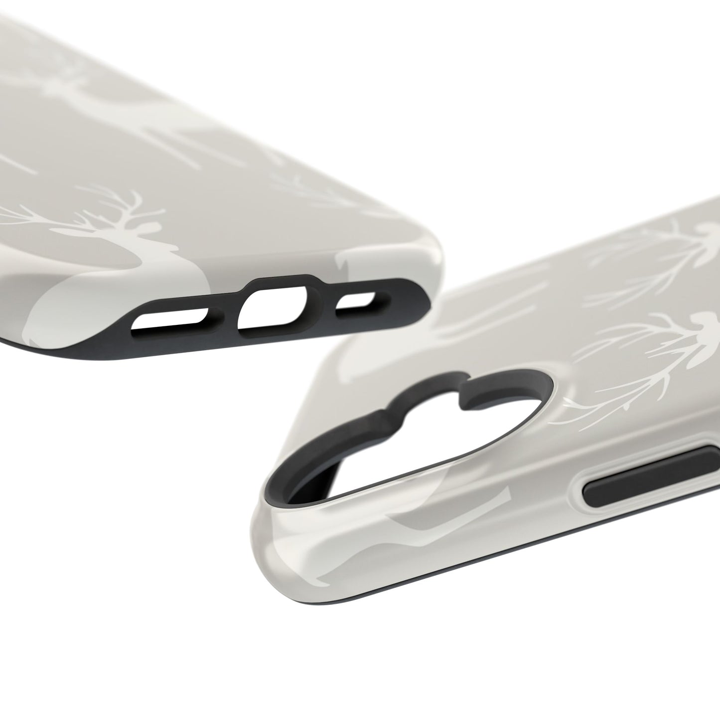 Elegant White Reindeer Pattern – MagSafe iPhone Series Case