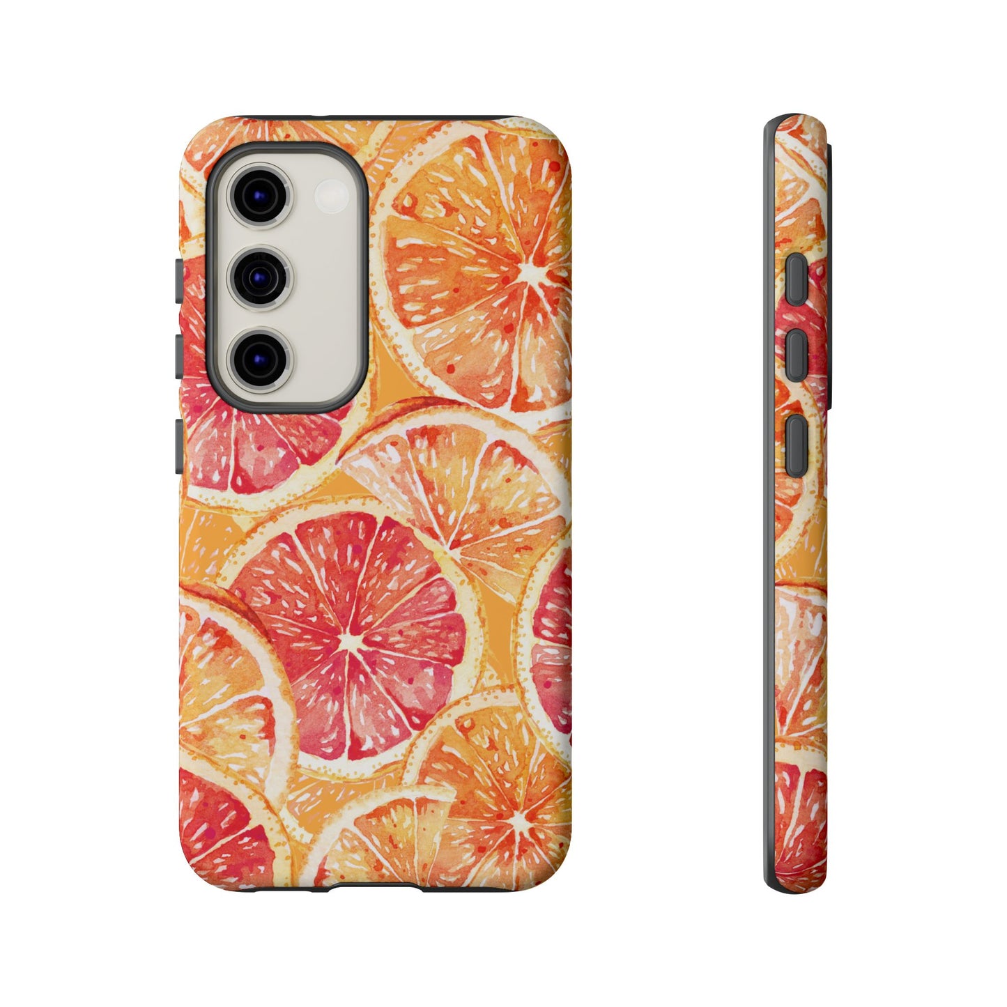 Watercolor Citrus Splash Tough Samsung Galaxy Case – Vibrant Fruit Print, Shock-Resistant Design