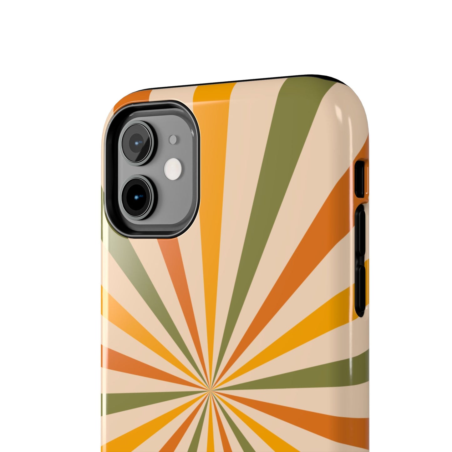Retro Sunburst iPhone Case – Bold Geometric Design, Durable Shockproof Protection