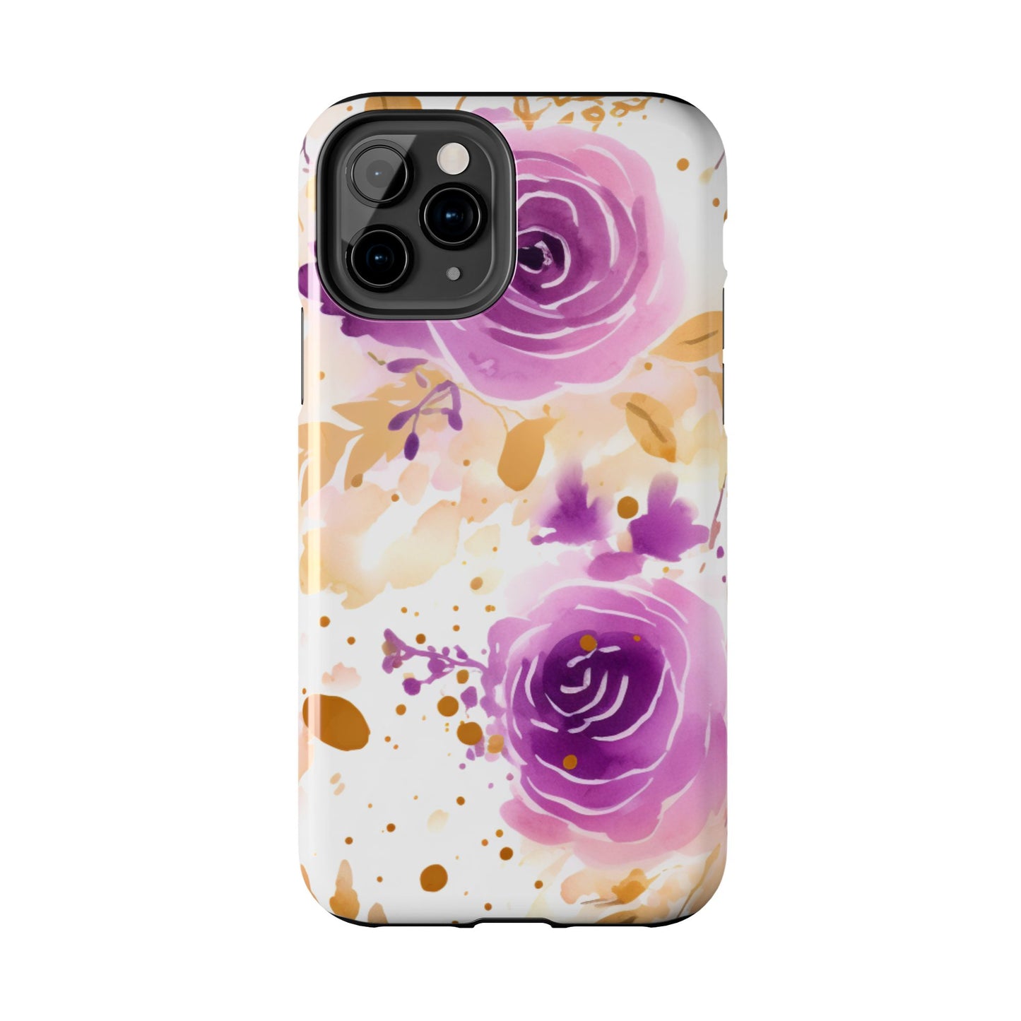 Soft Purple & Gold Floral Splash - iPhone Series Case