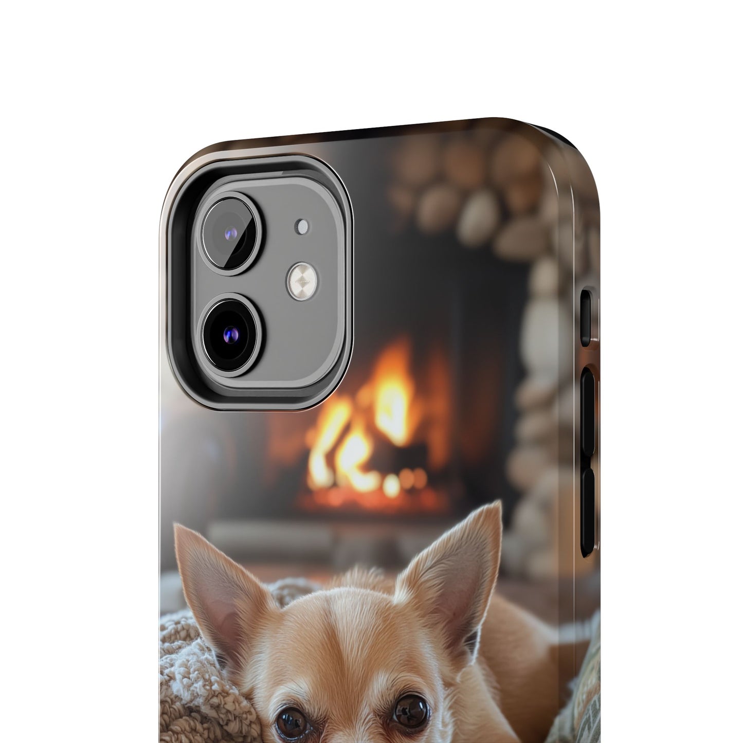 Relaxing Chihuahua by Fireplace iPhone Case – Warm and Stylish Protection