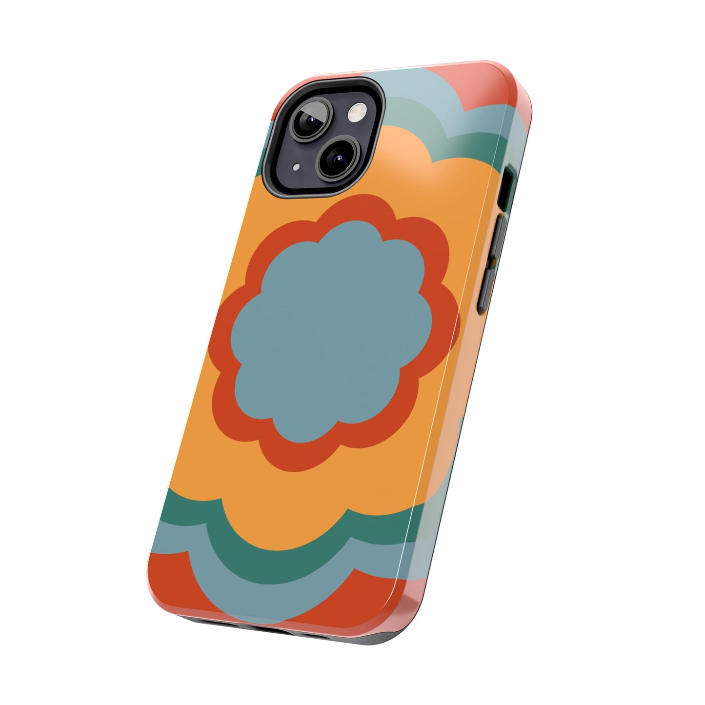 Retro Flower Power iPhone Case – Bold 70s-Inspired Design with Dual-Layer Protection