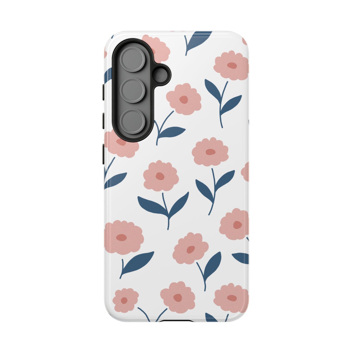 Playful Pink Floral Tough Samsung Galaxy Case – Soft Pastel Design, Slim & Shockproof
