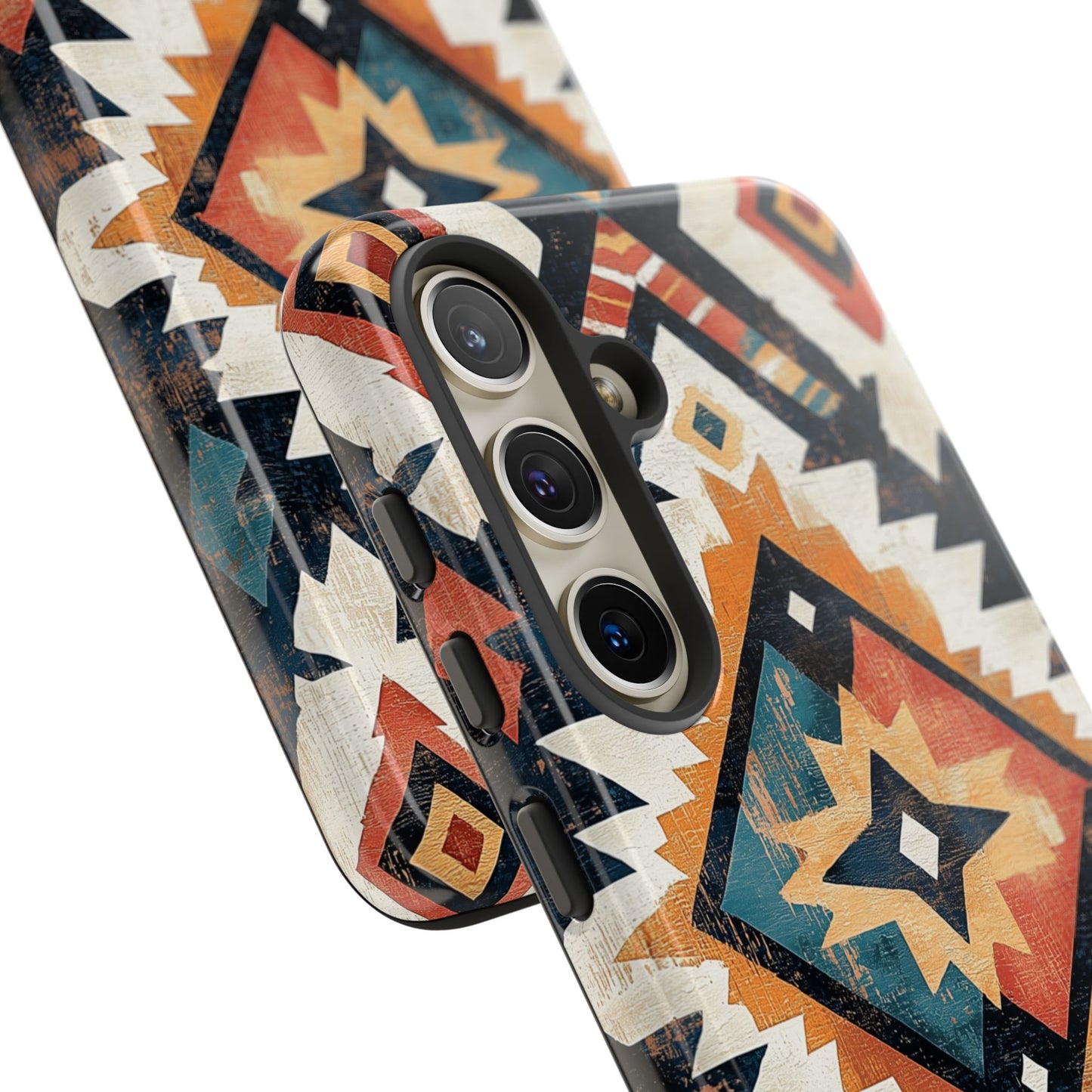 Vintage Southwestern Diamond Tough Samsung Galaxy Case – Rustic Tribal Design, Dual-Layer Protection