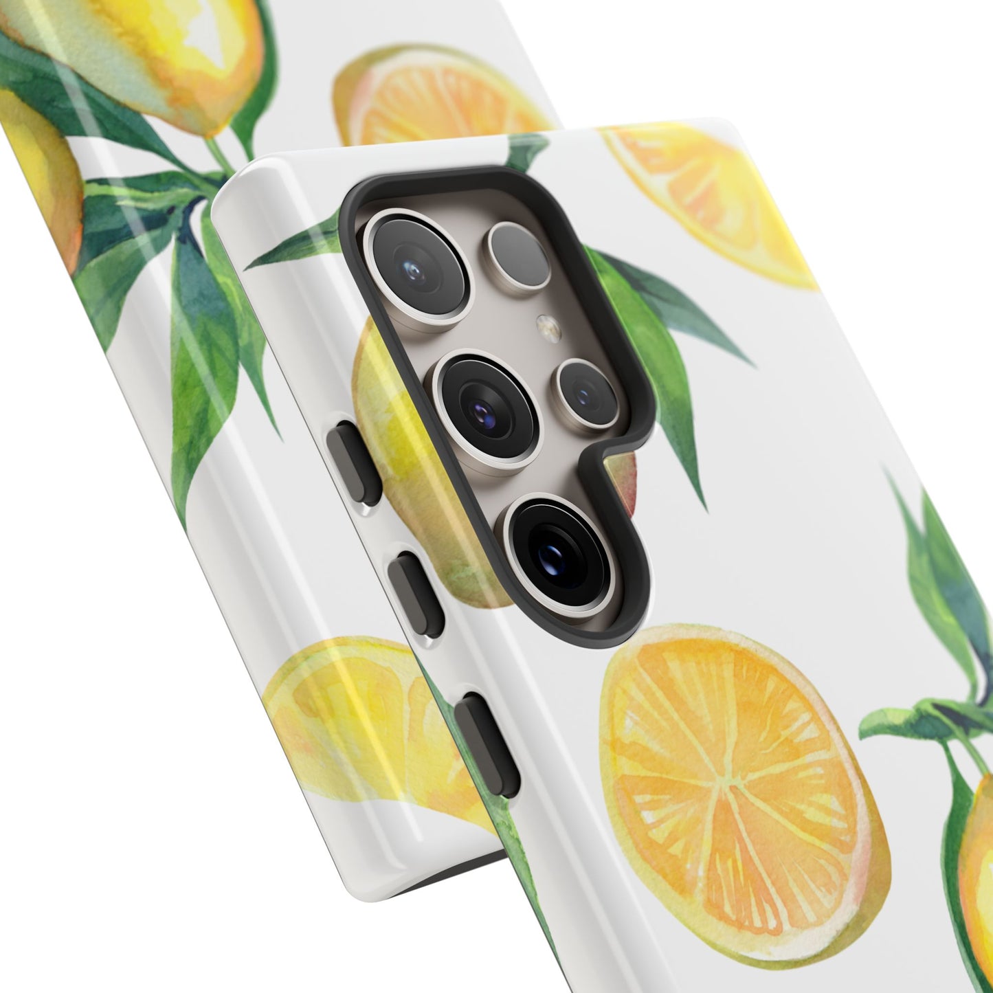 Lemon Grove Watercolor Tough Samsung Galaxy  Case – Fresh Citrus Design, Dual-Layer Protection