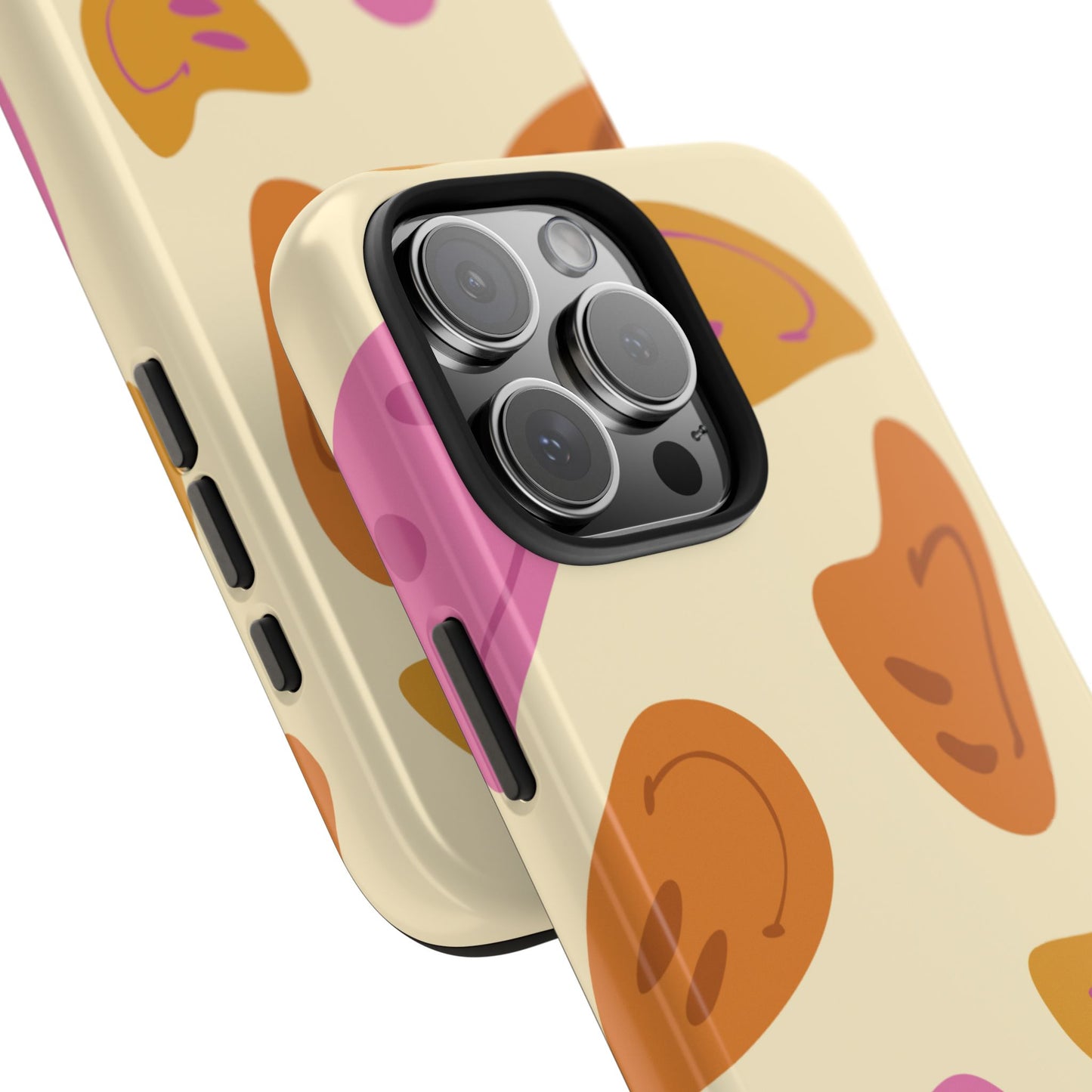 Retro Smiley Faces iPhone Case – Shockproof, Matte Finish, Dual-Layer Protection