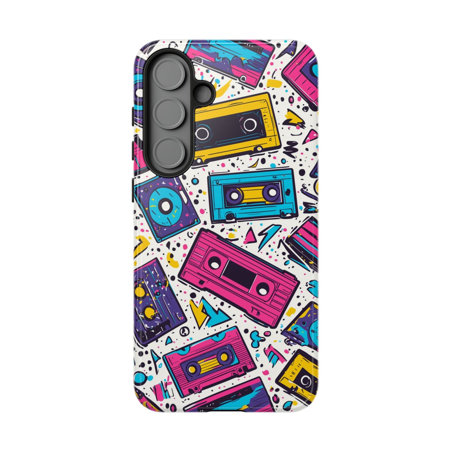Retro Cassette Vibes Tough Samsung Galaxy  Case – Bold 80s Tape Design, Shockproof Protection