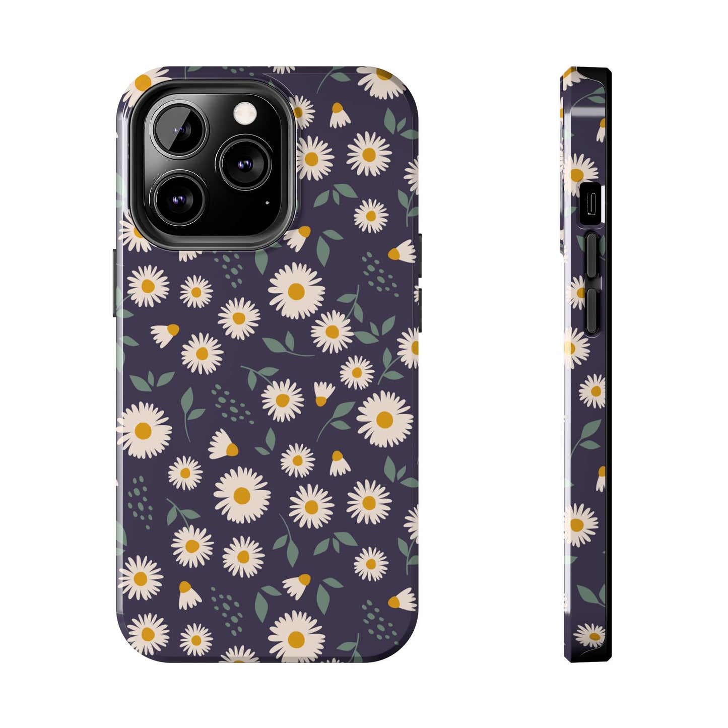 Midnight Daisy iPhone Case – Dark Navy Floral Design, Slim and Protective - BOGO Cases