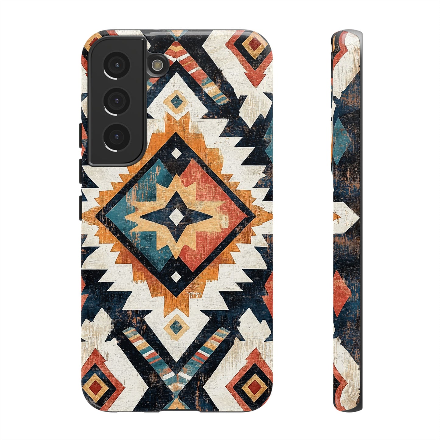 Vintage Southwestern Diamond Tough Samsung Galaxy Case – Rustic Tribal Design, Dual-Layer Protection