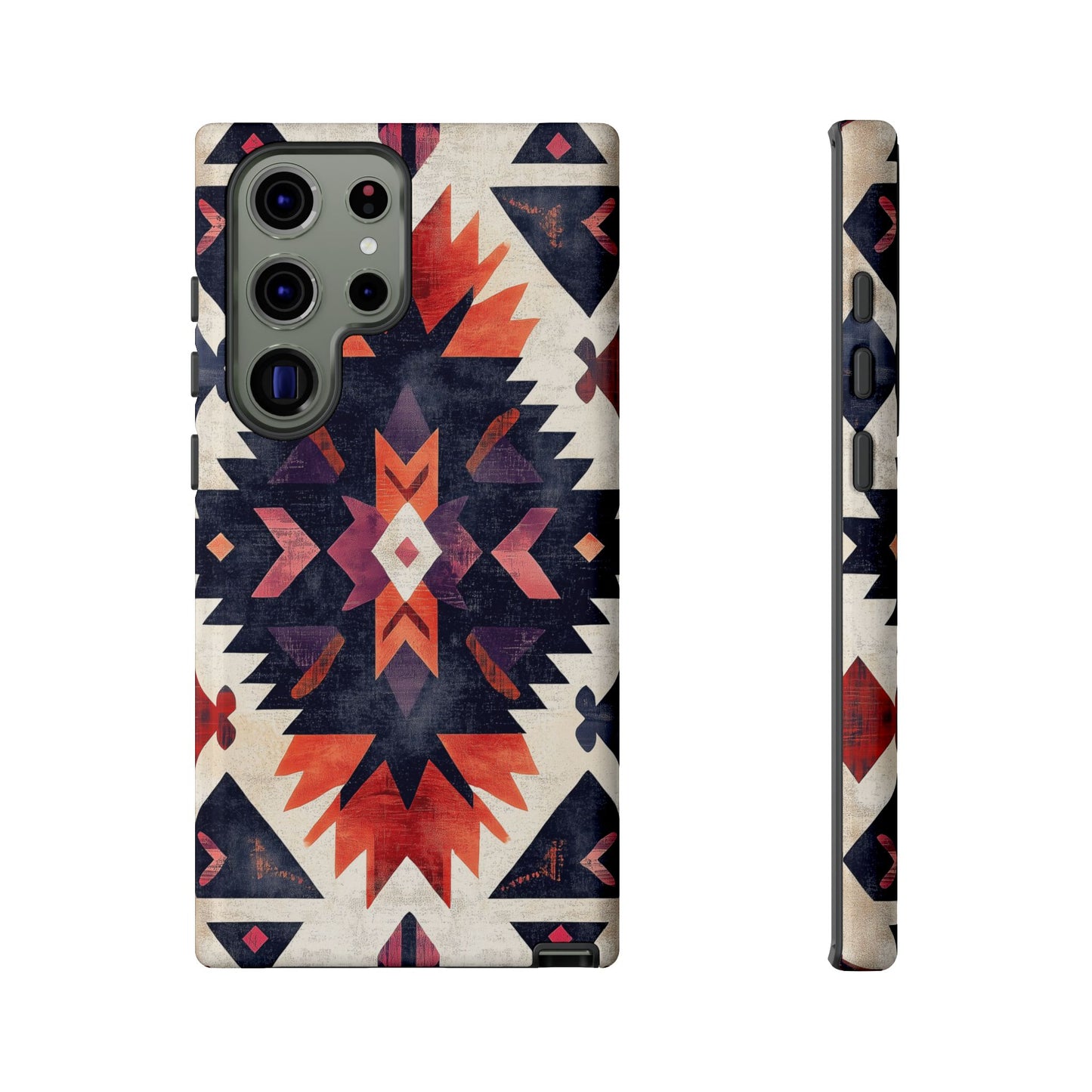 Boho Tribal Starburst Tough Samsung Galaxy  Case – Vibrant Geometric Design, Dual-Layer Protection