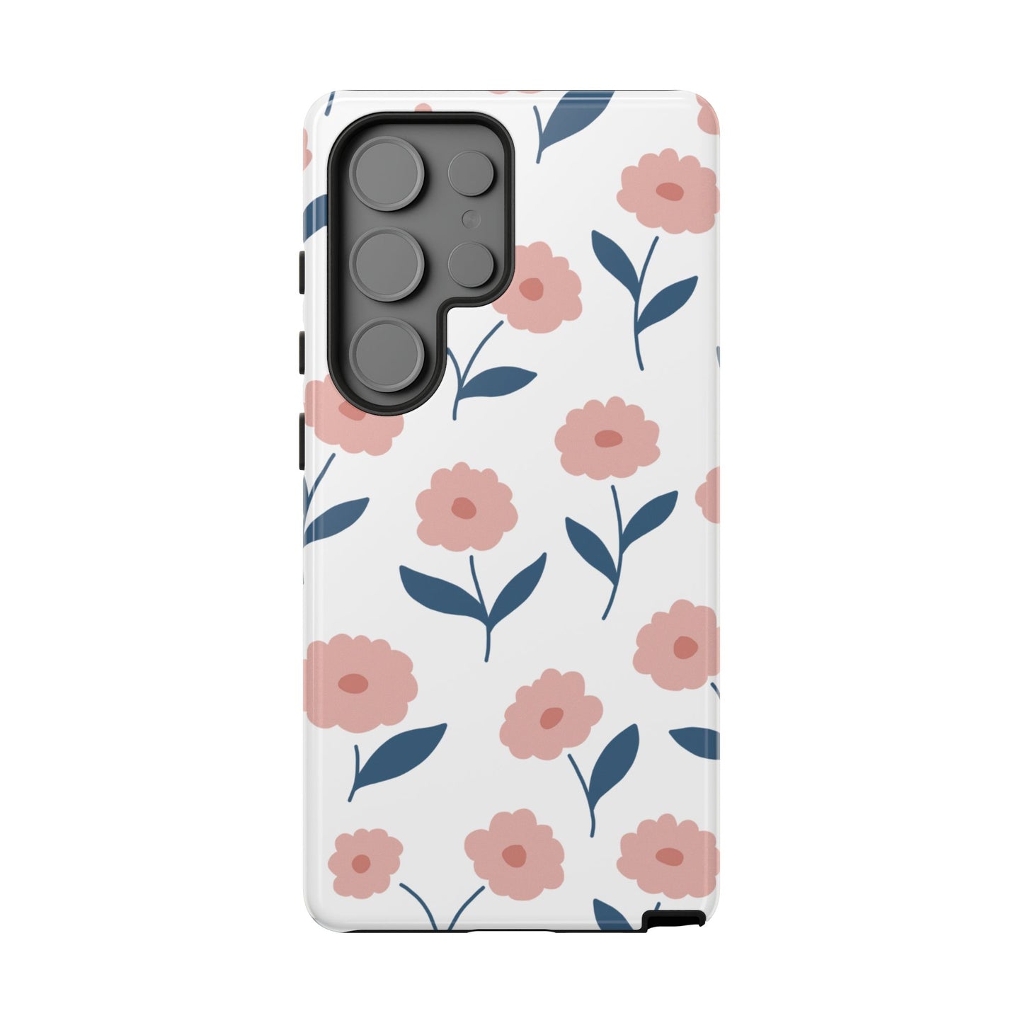 Playful Pink Floral Tough Samsung Galaxy Case – Soft Pastel Design, Slim & Shockproof