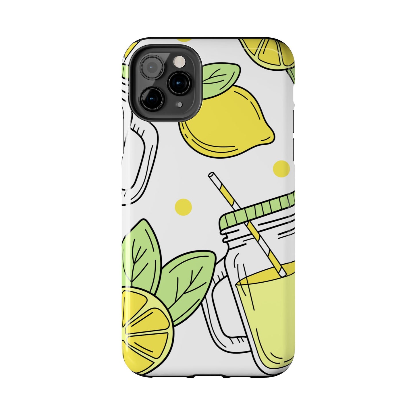 Lemonade Love Tough iPhone Case – Fun Lemon Mason Jar Design, Dual - Layer Protection - BOGO Cases