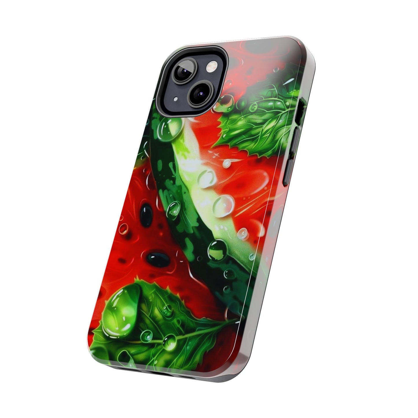 Juicy Watermelon & Mint iPhone Case – Tough Dual - Layer, Vibrant Summer Design - BOGO Cases