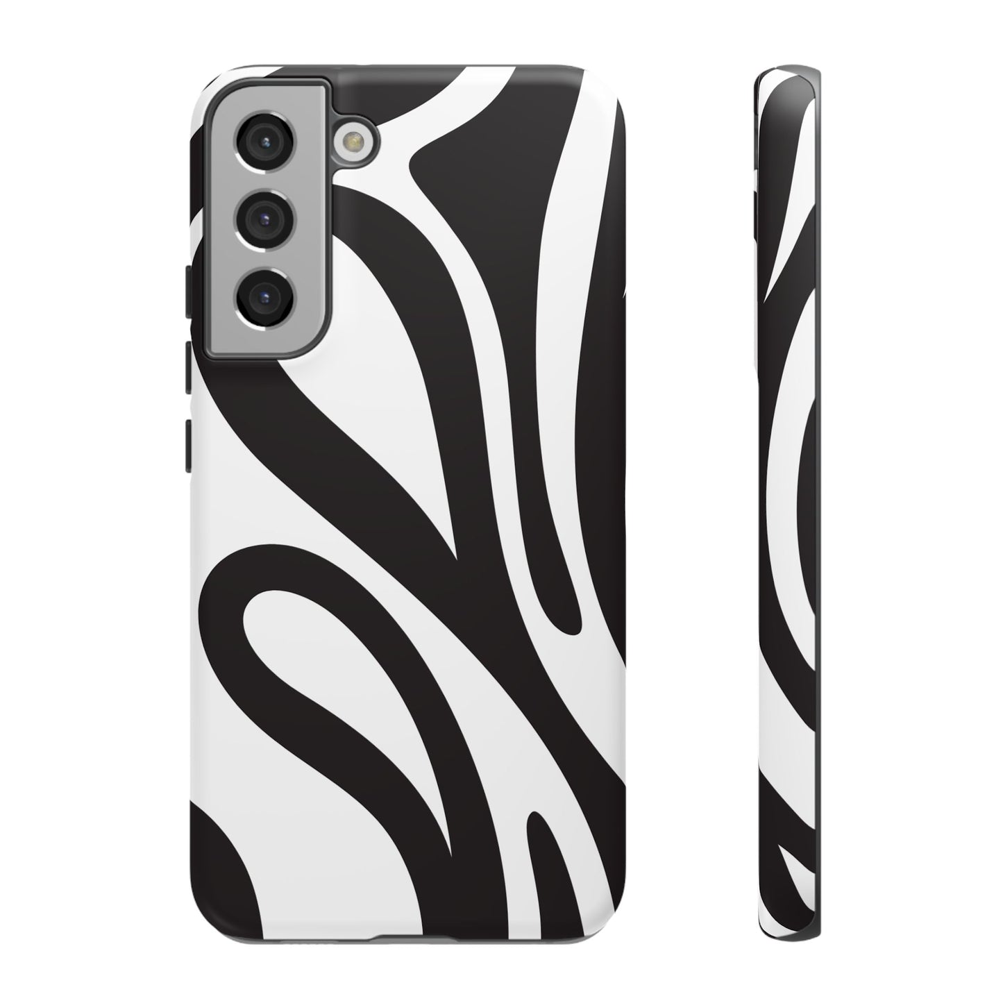Modern Black and White Abstract Tough Samsung Galaxy Case – Bold Graphic Pattern with Dual-Layer Protection