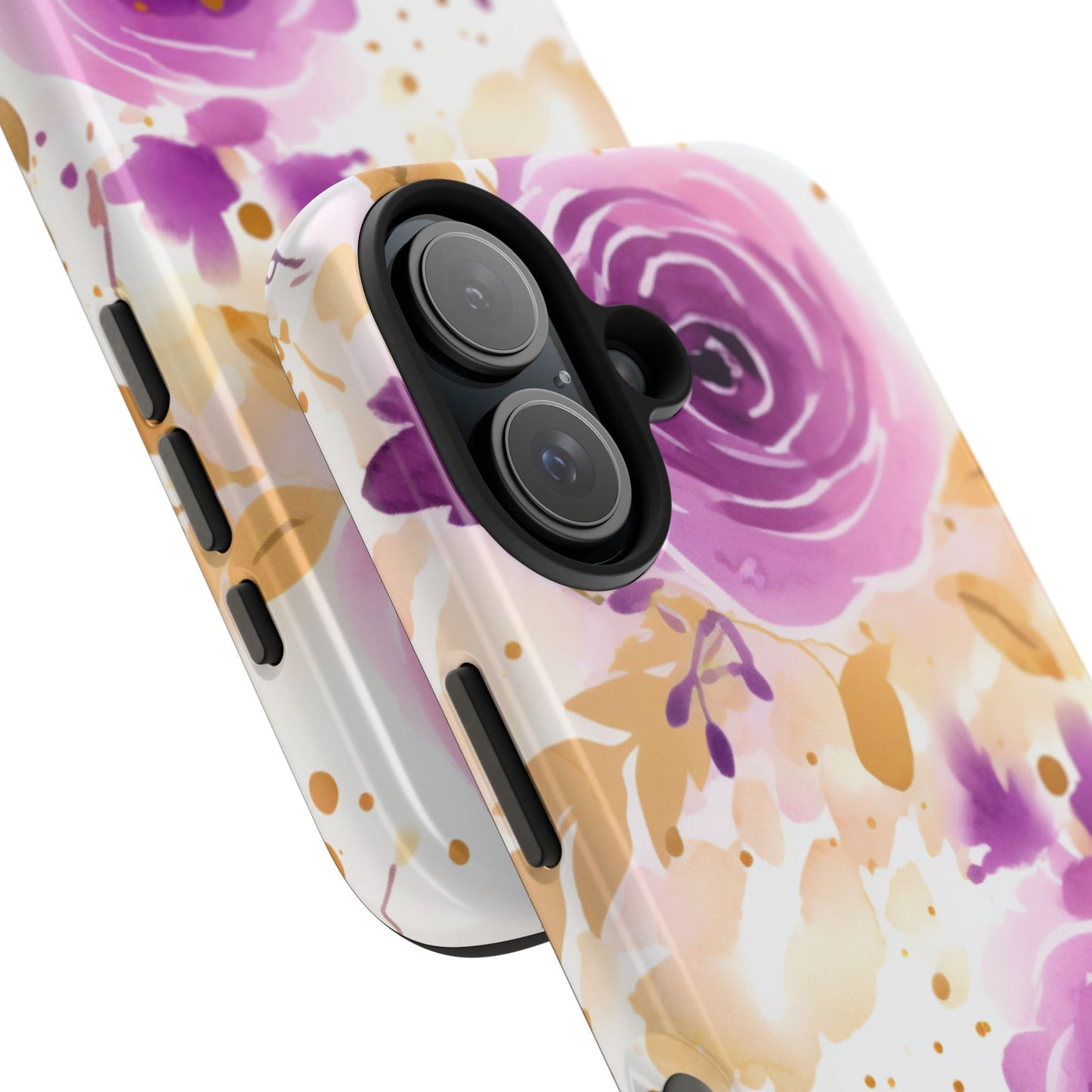 Soft Purple & Gold Floral Splash - iPhone Series Case