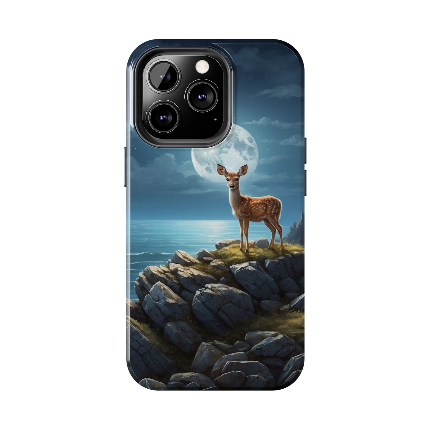 Enchanted Fawn Under the Moonlit Sky iPhone Case