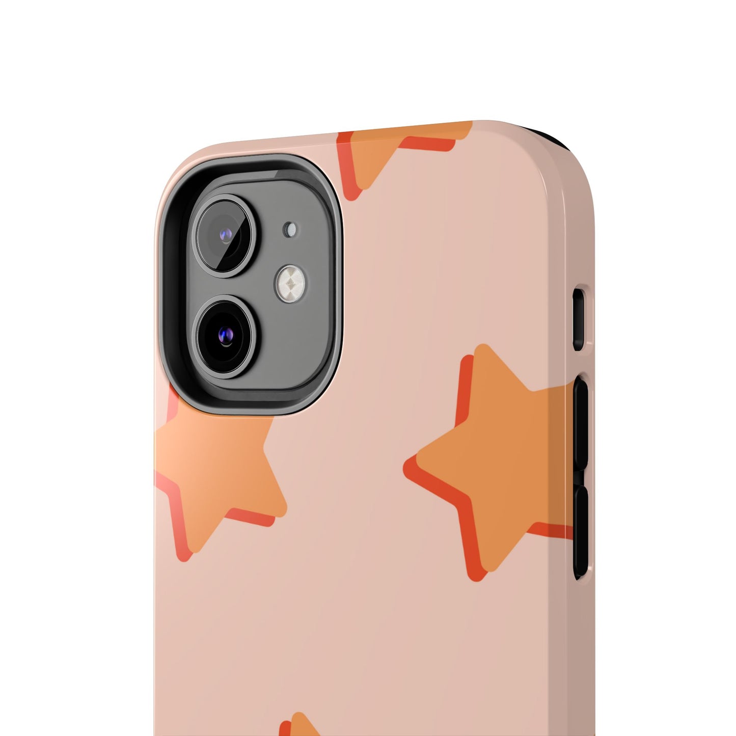 Retro Orange Stars iPhone Case – Shock-Resistant, Smooth Matte Finish, Dual-Layer Design