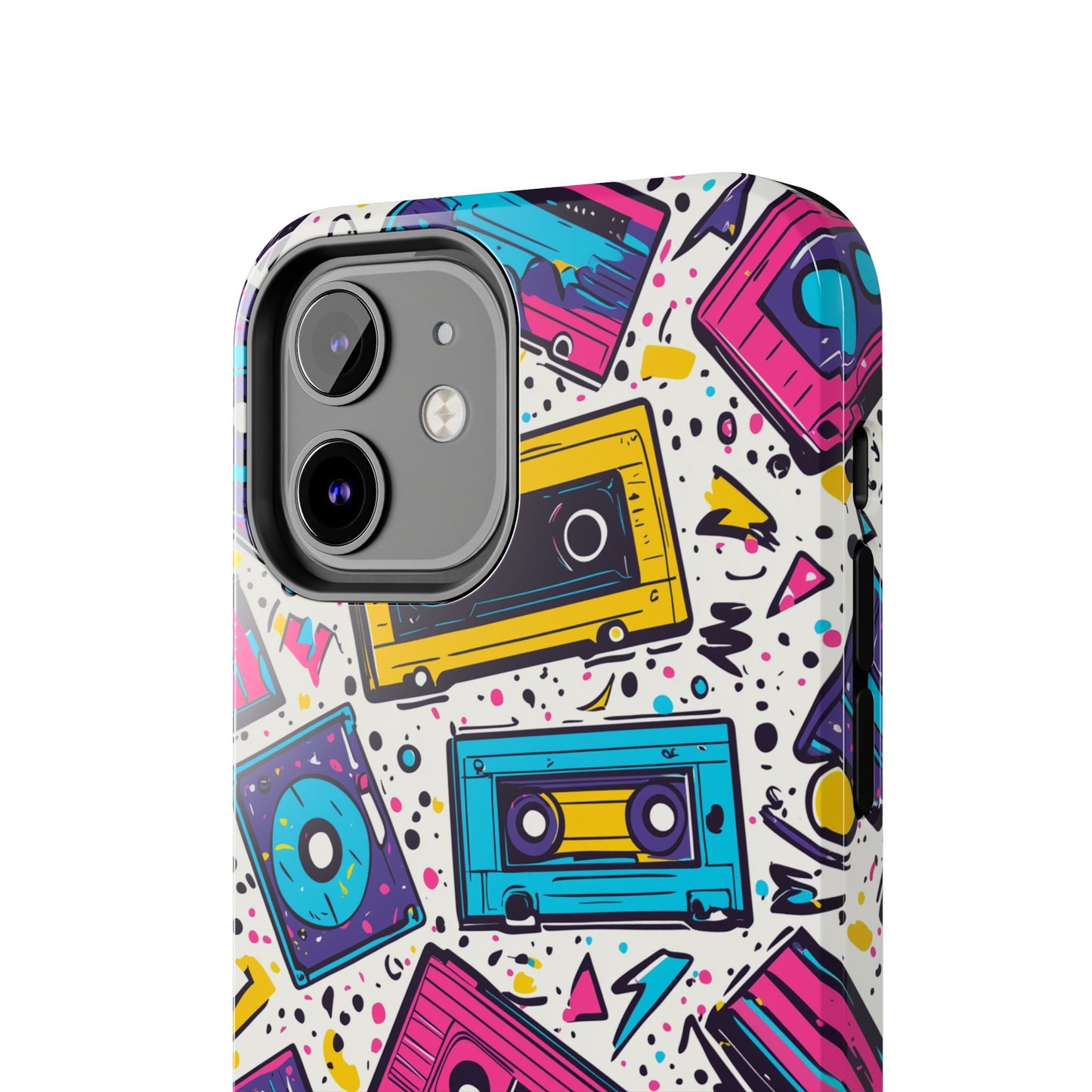Retro Cassette Vibes Tough iPhone Case – Bold 80s Tape Design, Shockproof Protection - BOGO Cases