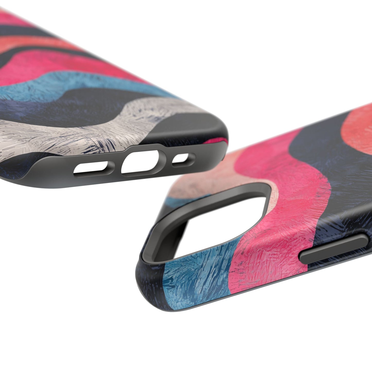 Abstract Wave Pattern MagSafe iPhone Case – Shockproof, Matte Finish, Dual-Layer Protection