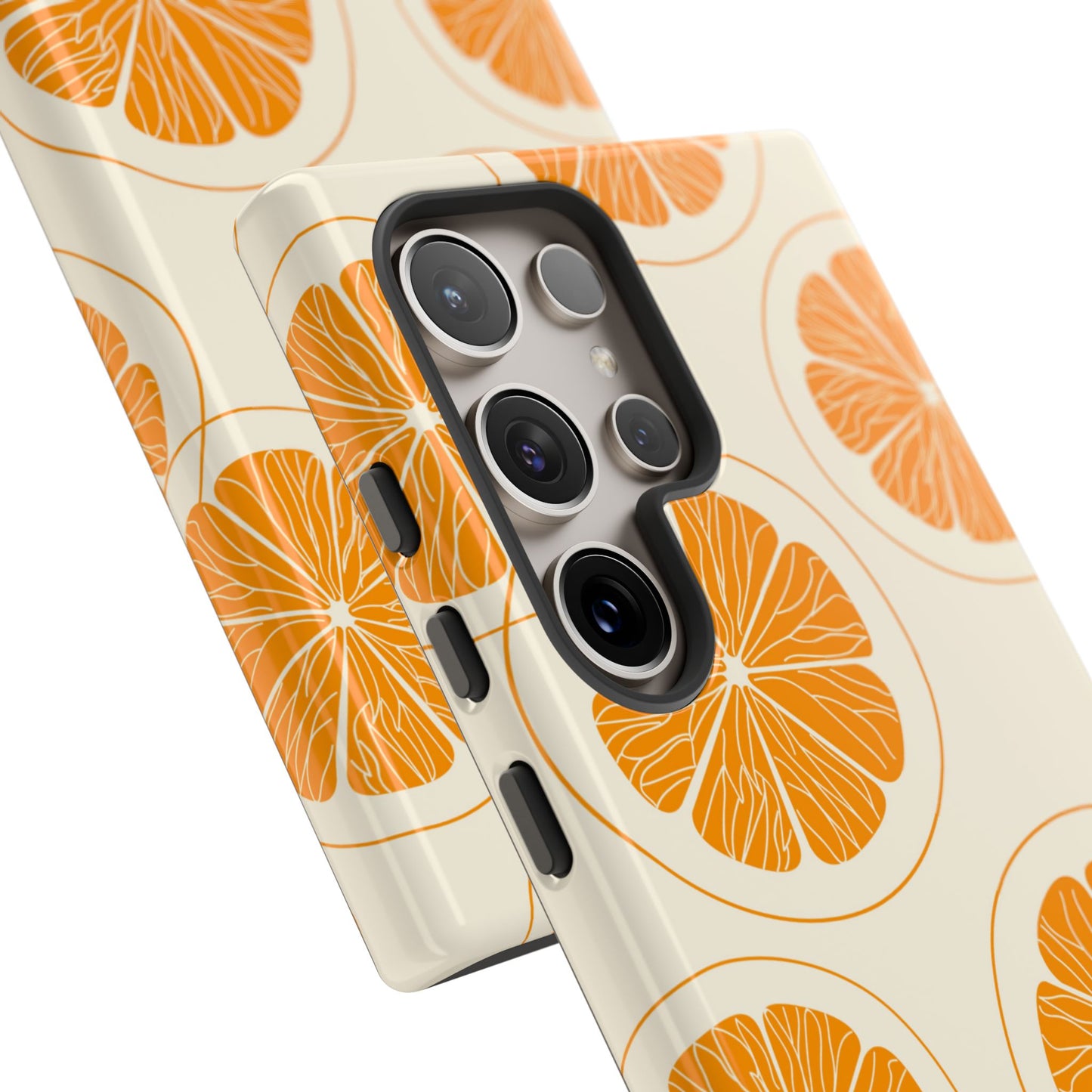 Citrus Burst Pattern Tough Samsung Galaxy  Case – Bold Orange Design, Shockproof Protection