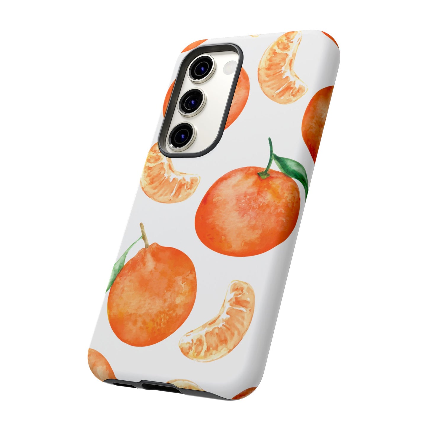 Tangerine Dreams Tough Samsung Galaxy Case – Watercolor Orange Design, Shockproof Dual Protection
