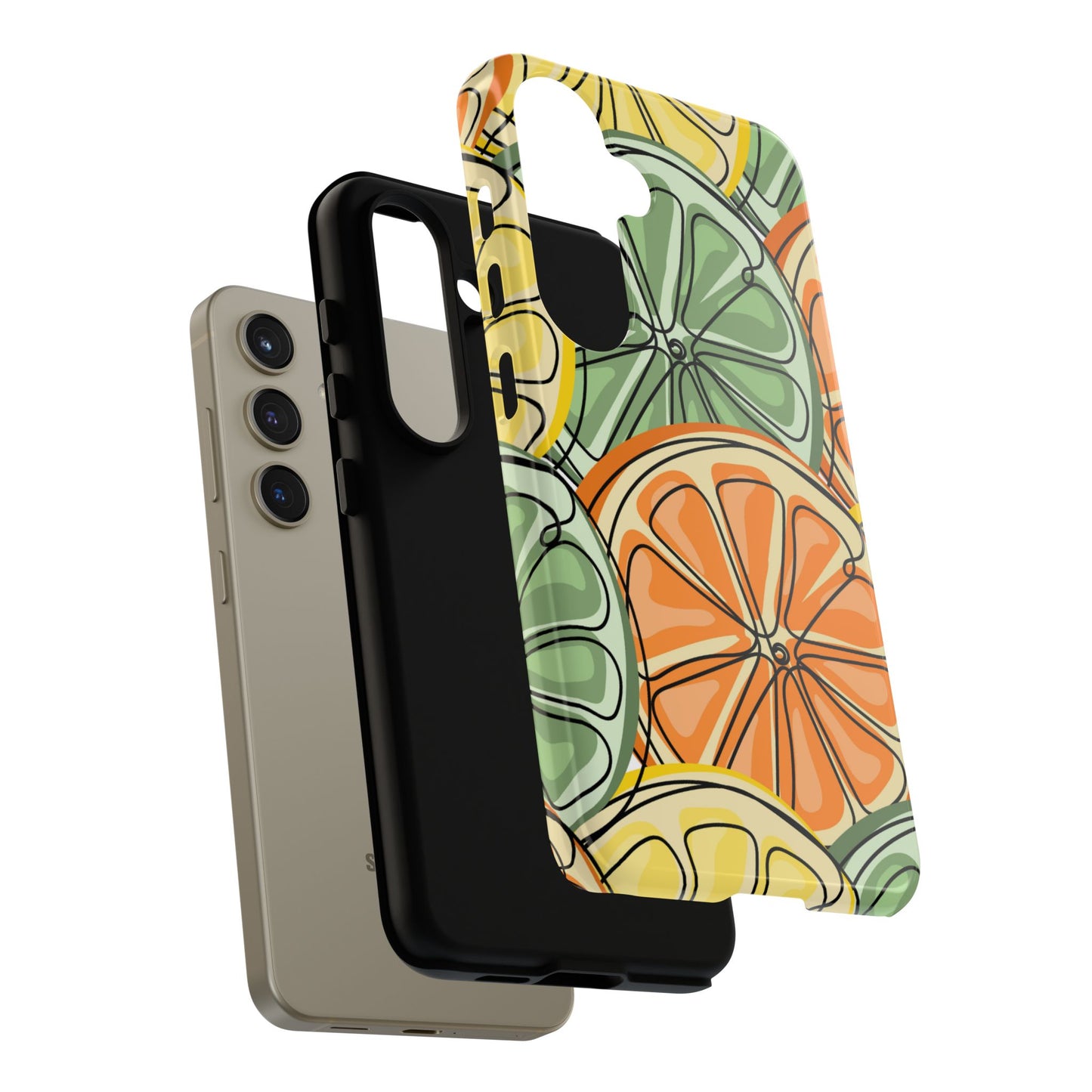 Citrus Zest Tough Samsung Galaxy Case – Bold Lime, Lemon, and Orange Design, Shockproof Protection