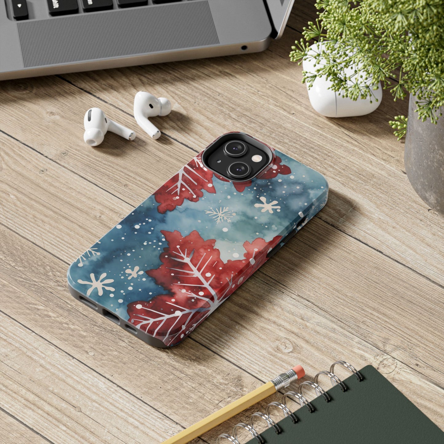 Crimson Snowflake Charm – iPhone Case Details: