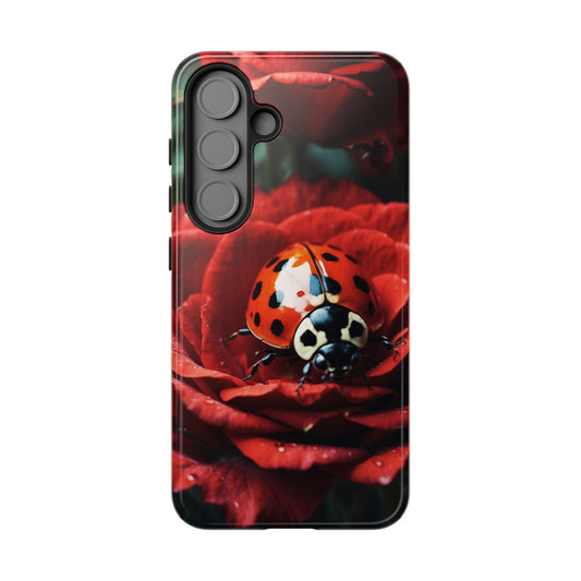 Elegant Rose & Ladybug Charm - Samsung Galaxy Case