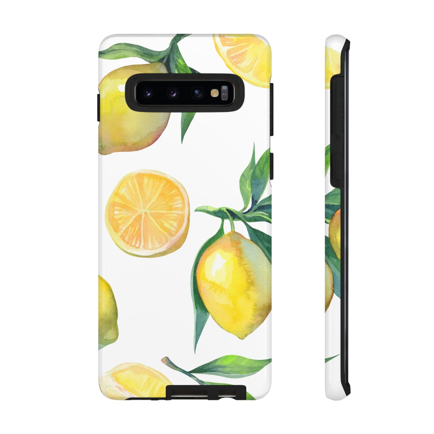 Lemon Grove Watercolor Tough Samsung Galaxy  Case – Fresh Citrus Design, Dual-Layer Protection
