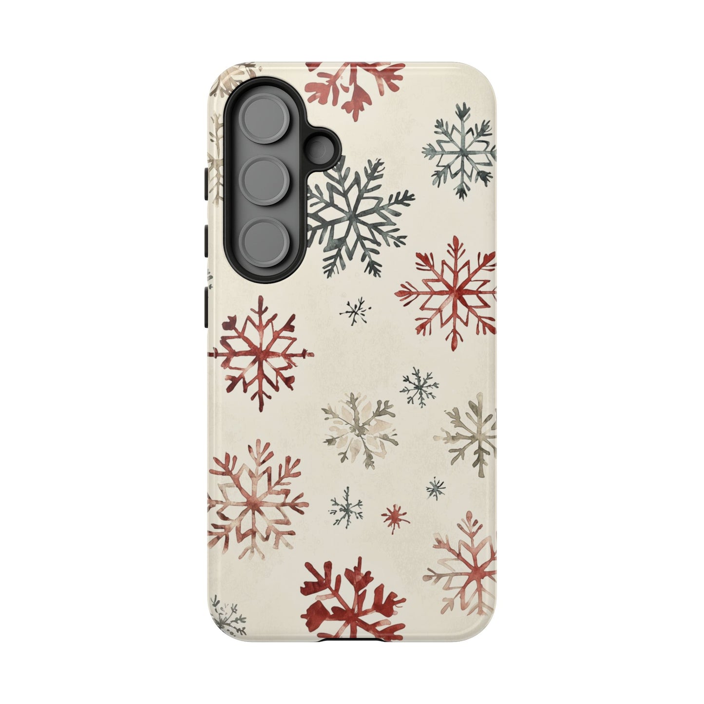 Vintage Red and Gray Snowflake Pattern – Samsung Galaxy Series Case