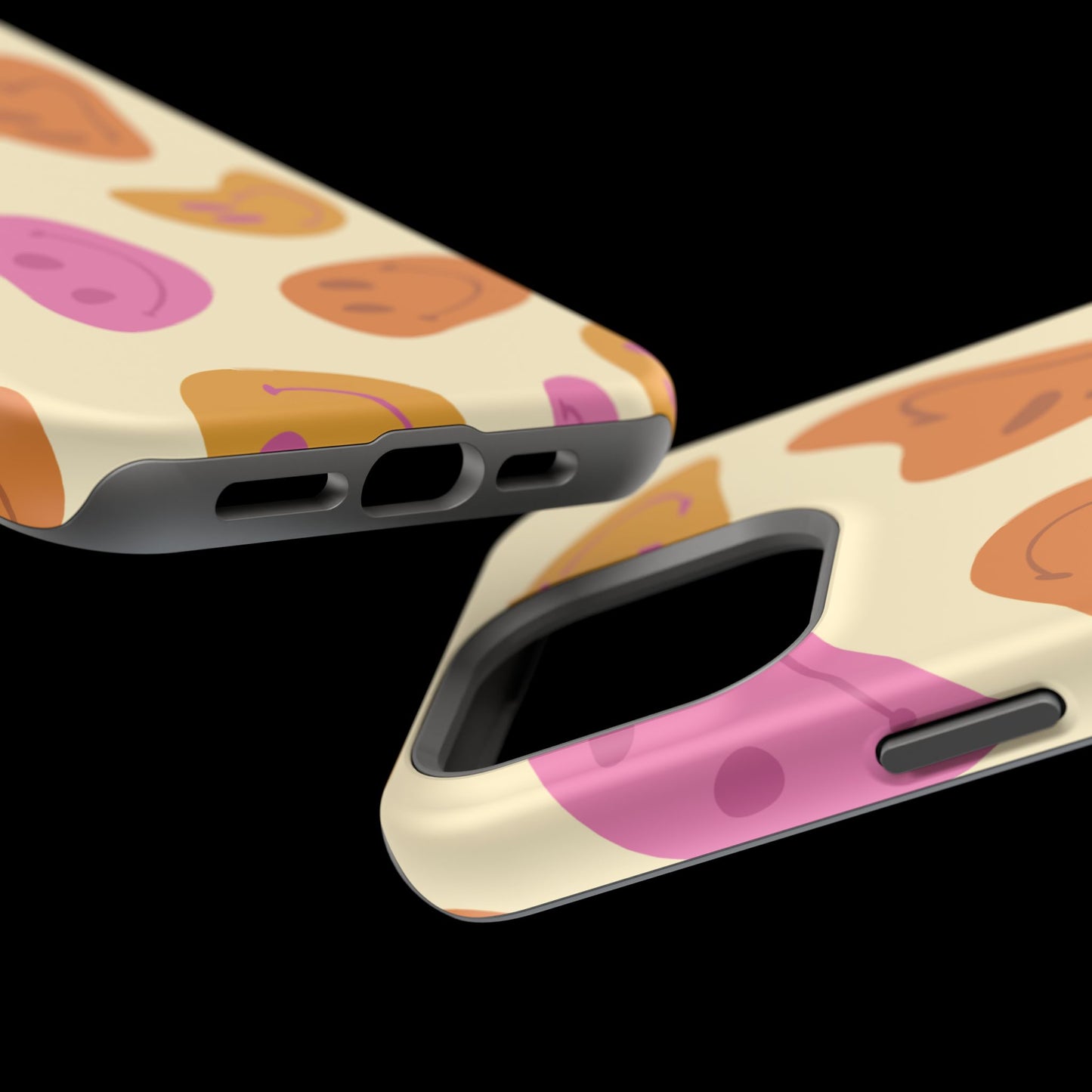 Retro Smiley Faces MagSafe iPhone Case – Shockproof, Matte Finish, Dual-Layer Protection