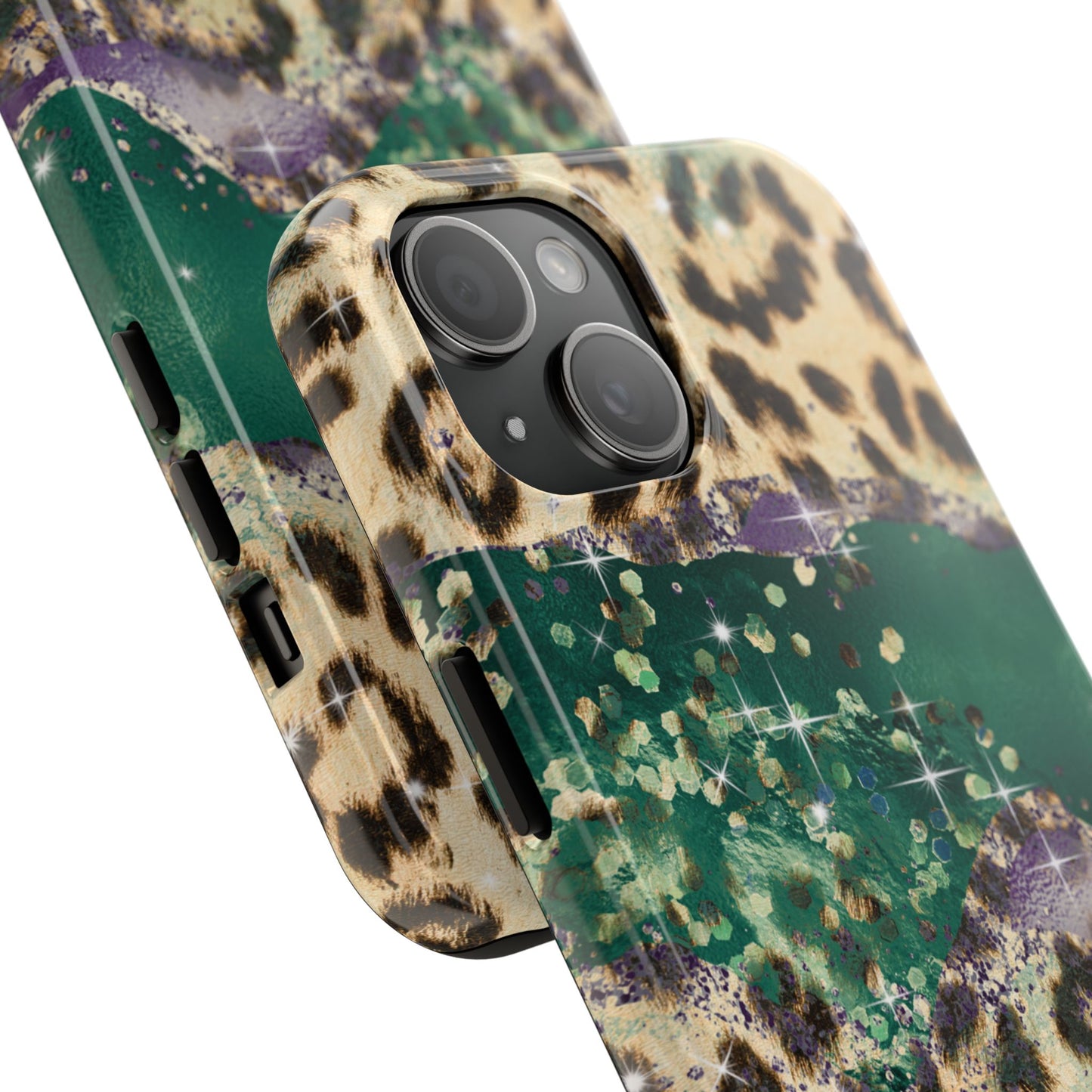 Emerald Glitter Leopard Print - iPhone Series Case
