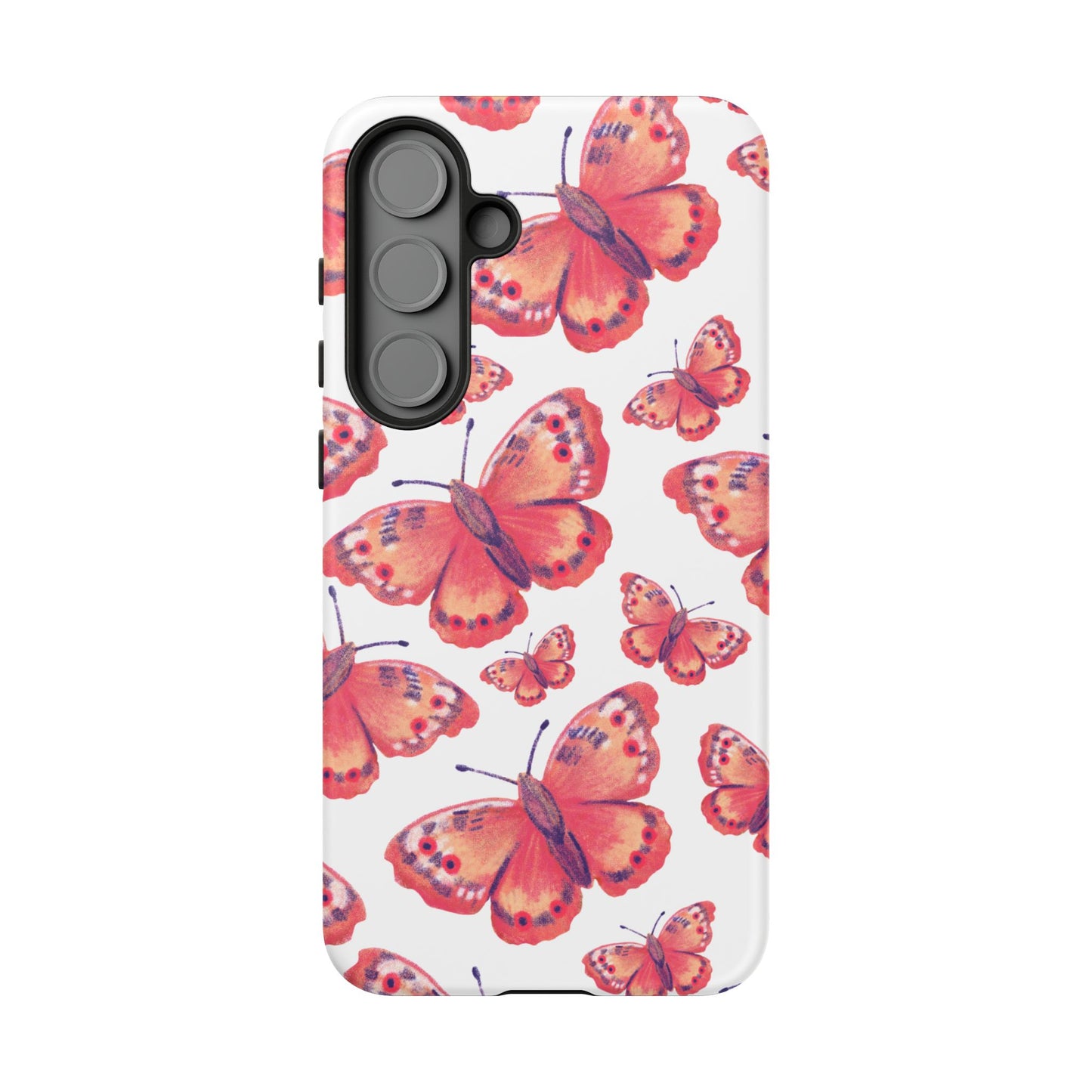Coral Butterfly Samsung Galaxy Case – Slim, Protective Design with Bold Watercolor Print
