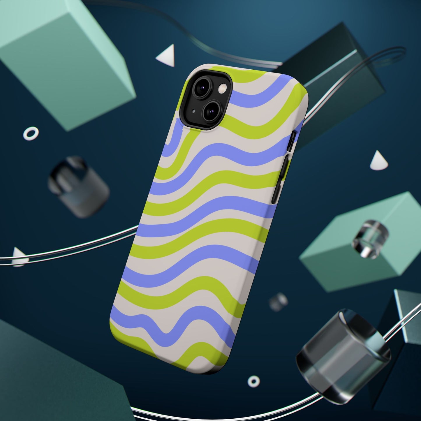 Neon Wave MagSafe iPhone Case – Bold Dual-Layer Protection with 70s-Inspired Vibe